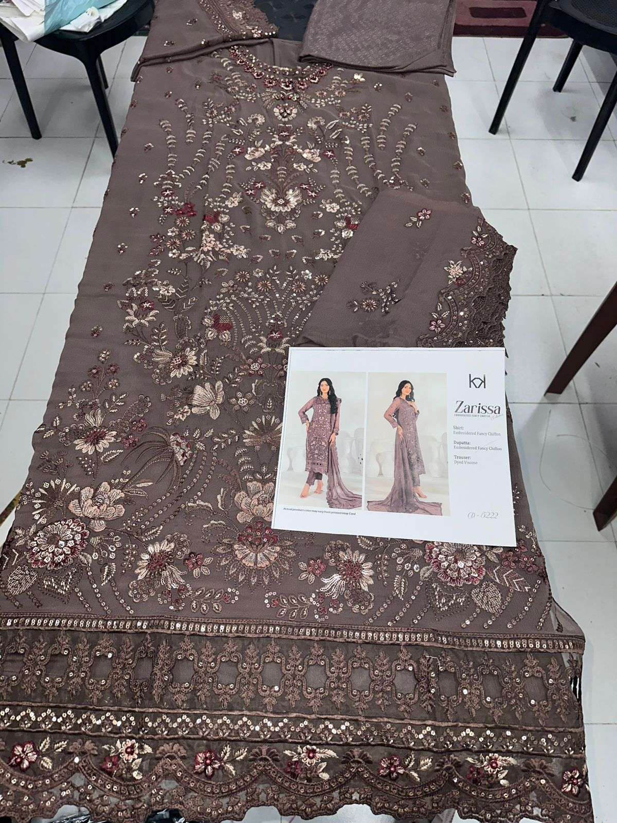 ZARISSA New Fancy Embroidered Chiffon 2026 Tawakkal-06