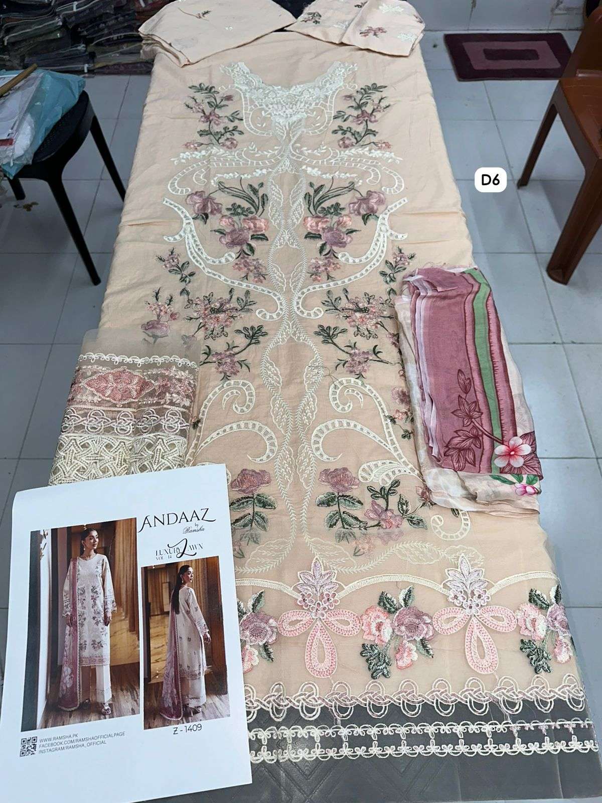 Andaaz Luxury Lawn Vol 14 Collection 2026 Ramsha-15