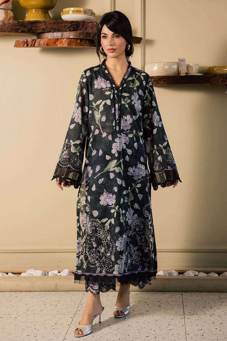 BALLERINA PRINTED CHIKANKARI LAWN COLLECTION BY NUREH - 04