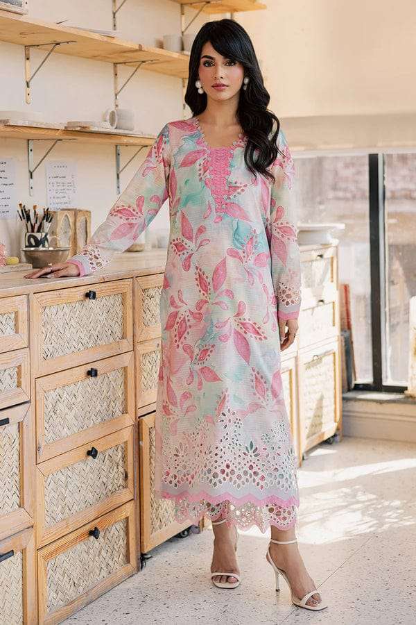 BALLERINA PRINTED CHIKANKARI LAWN COLLECTION BY NUREH - 06