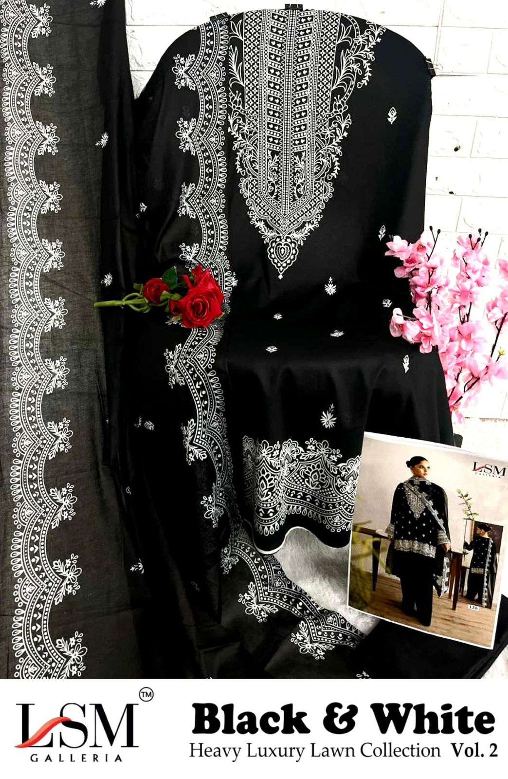 BLACK & WHITE LUXURY HEAVY LAWN COLLECTION VOL - 02 BY LSM GALLERIA-10
