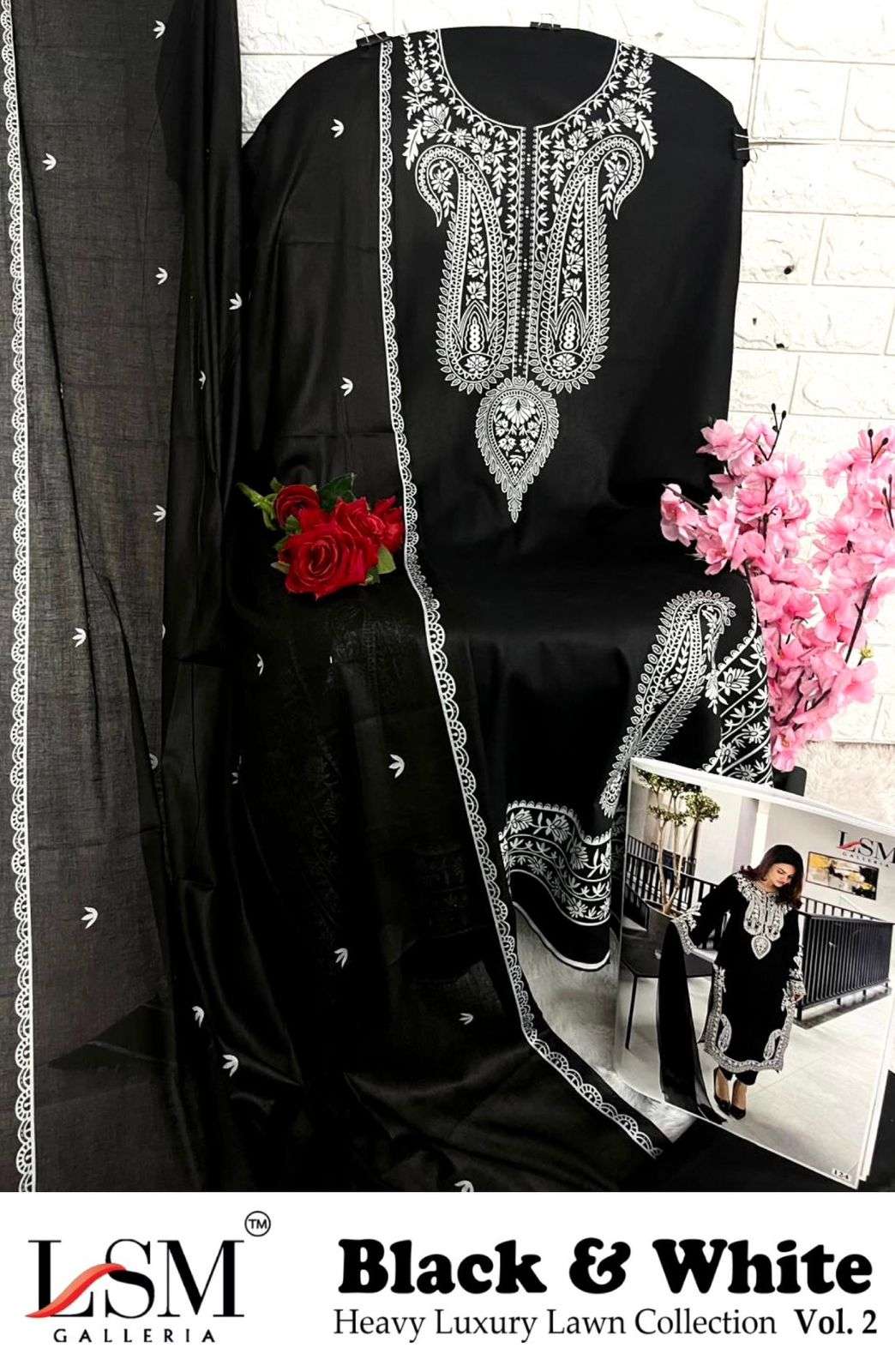 BLACK & WHITE LUXURY HEAVY LAWN COLLECTION VOL - 02 BY LSM GALLERIA-11