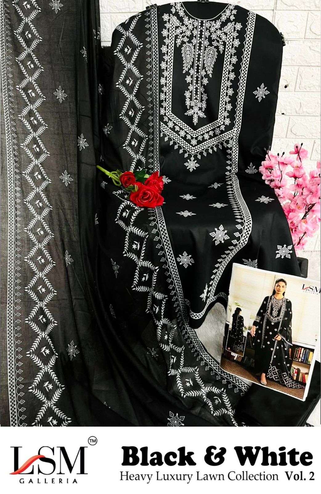 BLACK & WHITE LUXURY HEAVY LAWN COLLECTION VOL - 02 BY LSM GALLERIA-12