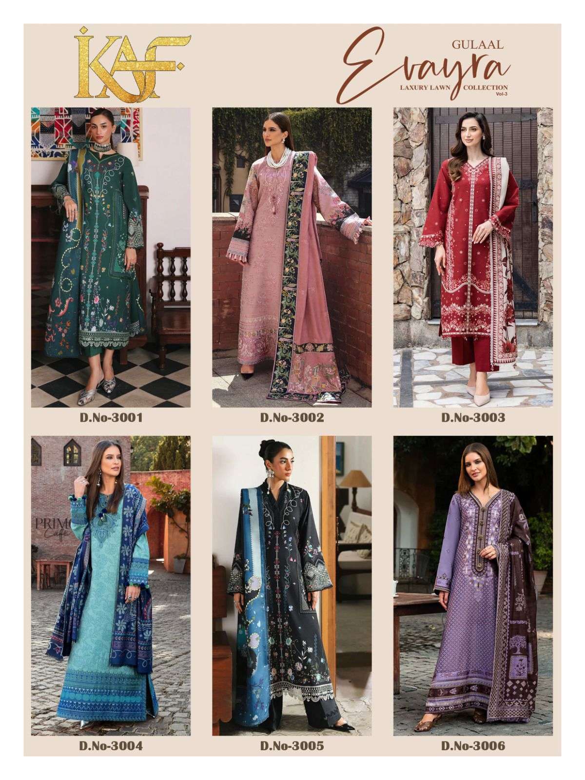EVAYRA GULAAL VOL - 03 OPEN & MODEL PIC BY KAF FABRIC - 01 - 06