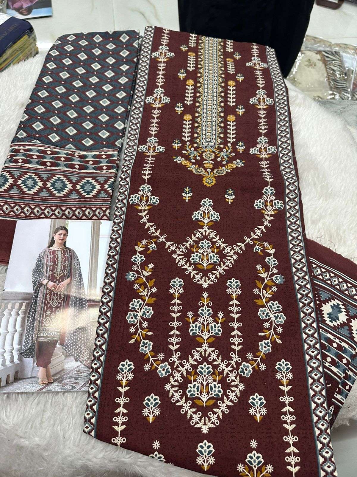 Falah Premium Cotton Collection Code - 50041 By Falah Designer Suits - 05