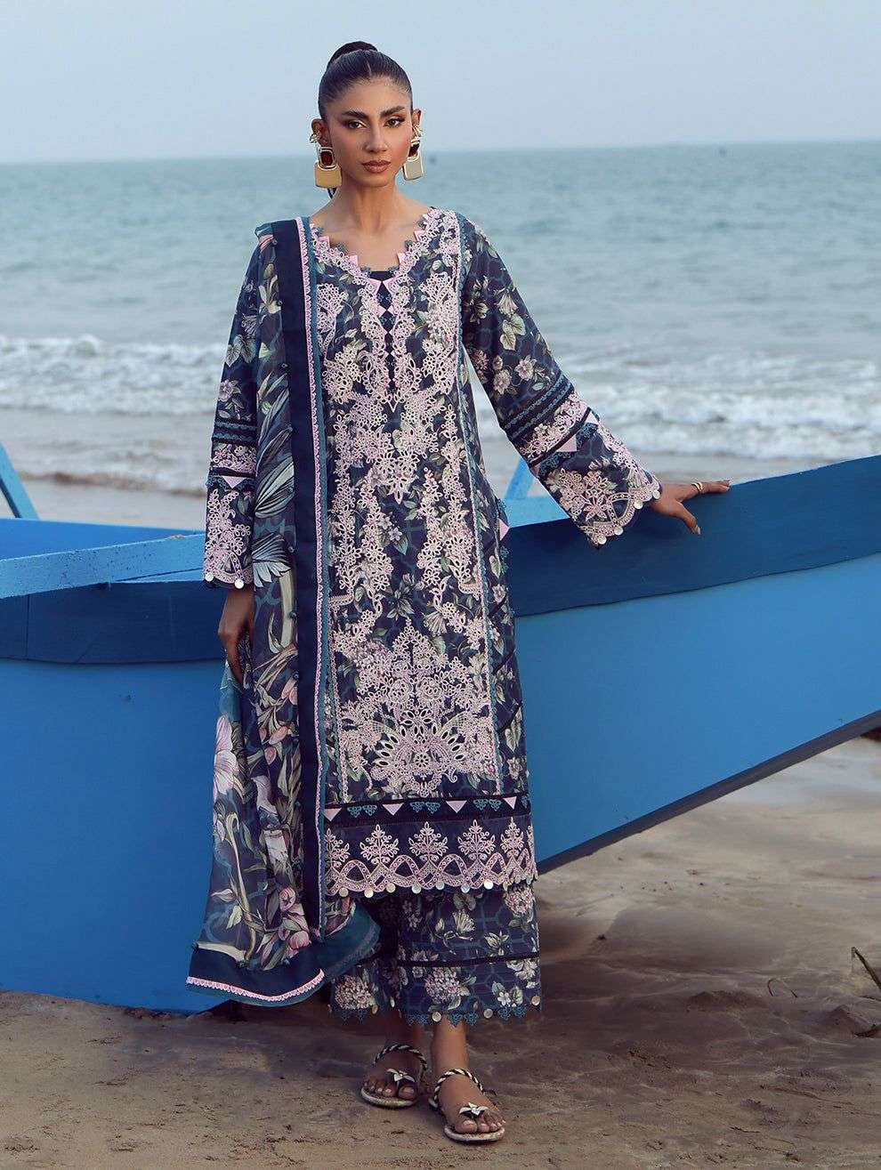 Flora 3 PC Lawn Collection 2026 Jade-02