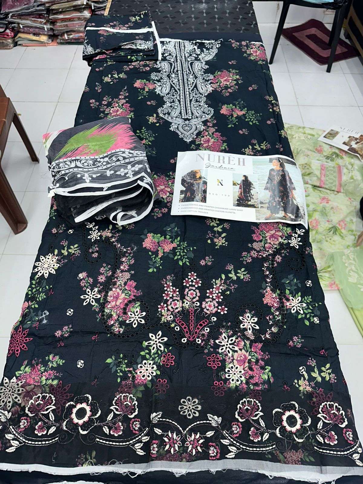 GARDENIA LUXURY PRINTED EMBROIDERED LAWN COLLECTION BY NUREH - 01