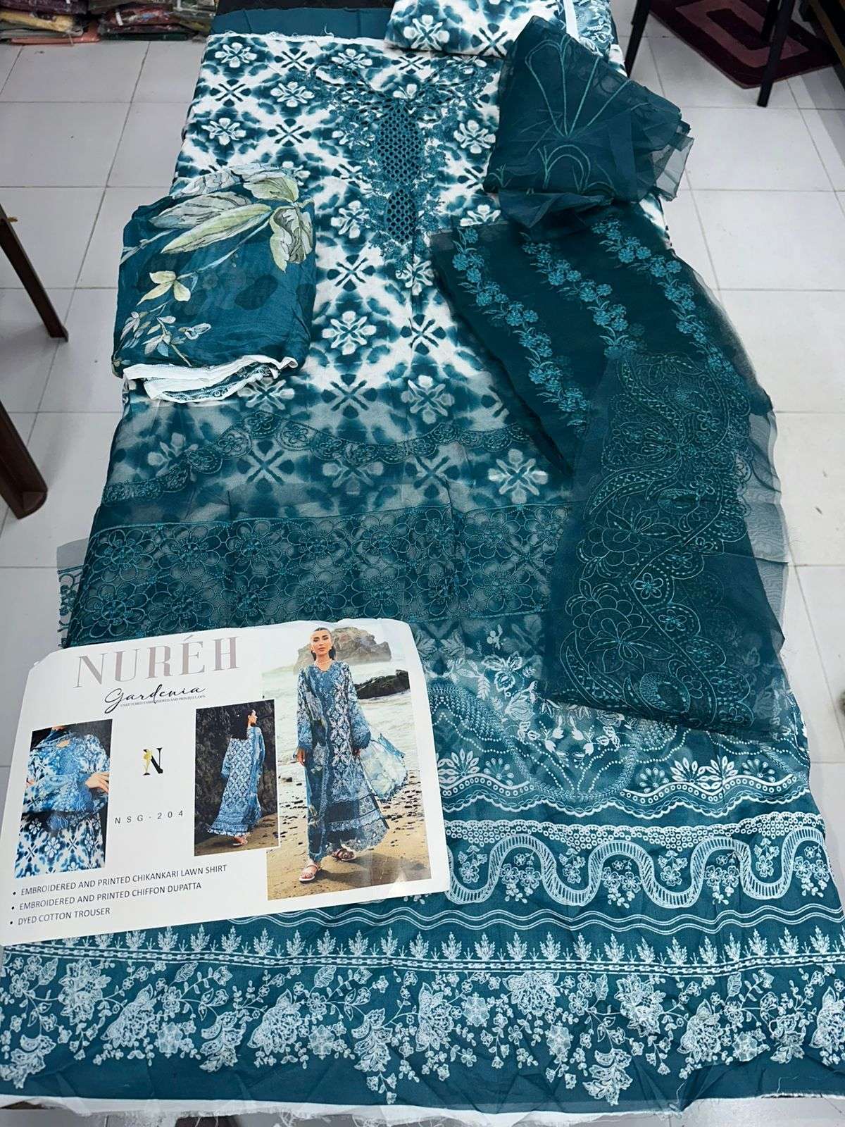 GARDENIA LUXURY PRINTED EMBROIDERED LAWN COLLECTION BY NUREH - 08