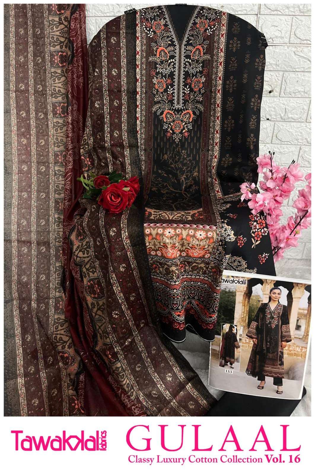 GULAAL CLASSY VOL - 16 OPEN & MODEL PIC BY TAWAKKAL FABRICS - 13