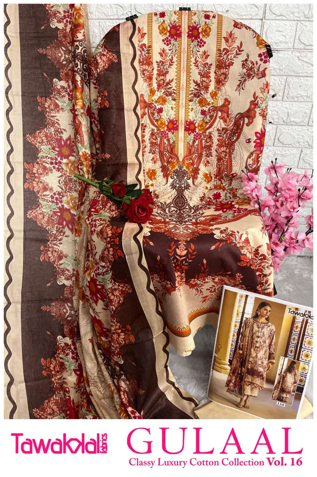 GULAAL CLASSY VOL - 16 OPEN & MODEL PIC BY TAWAKKAL FABRICS - 18