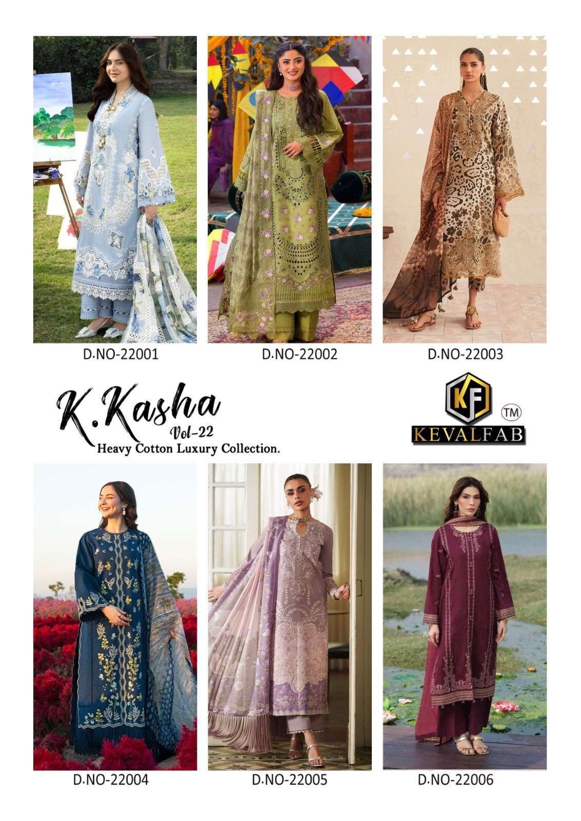K KASHA VOL - 22 BY KEVAL FAB - 01 - 06