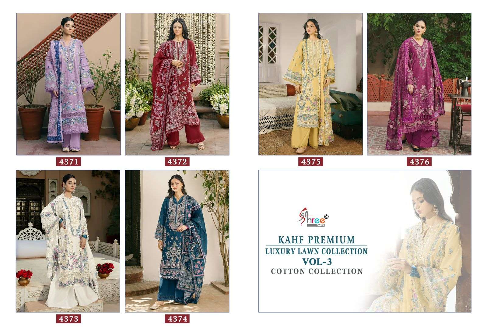 KAHF PREMIUM LUXURY LAWN COLLECTION VOL - 03 MODEL PIC BY SHREE FAB - 01 - 06 A