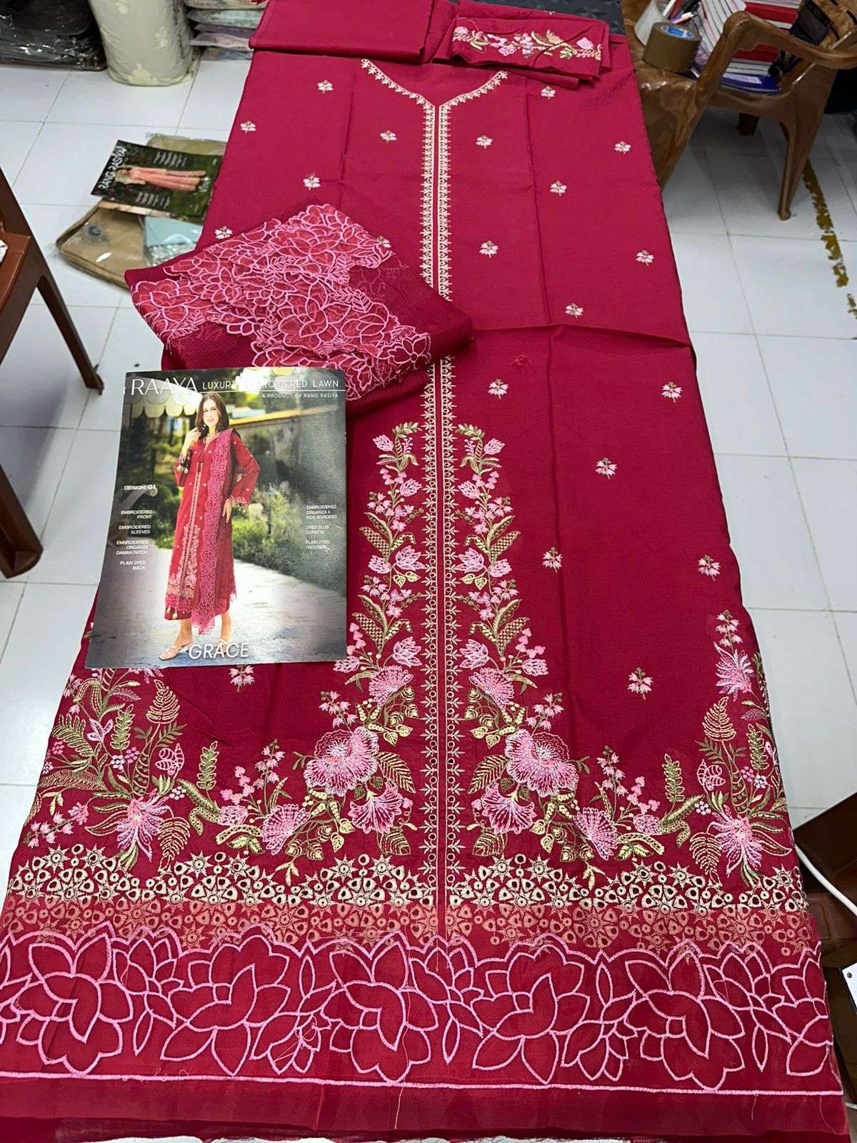 Luxury Embroidered Lawn Unstitch 2026 by Raaya-22