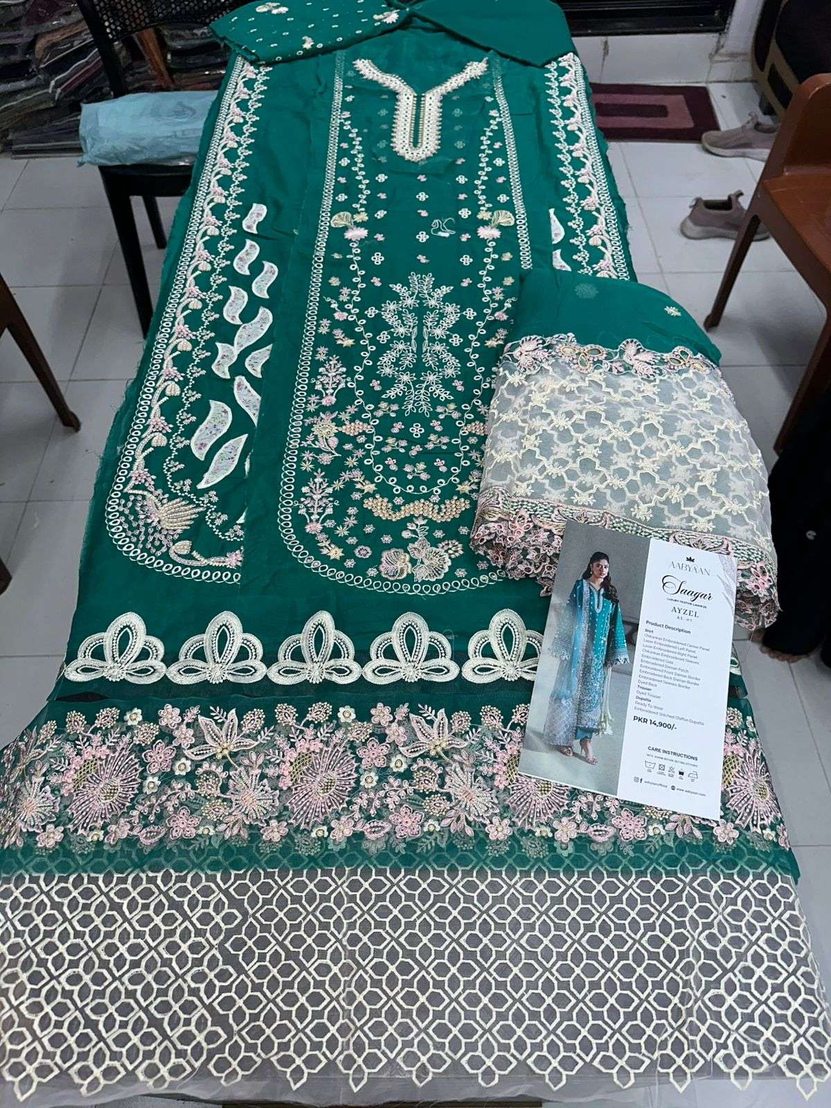 Saagar Luxury Festive Lawn Collection 2026 Aabyaan-12