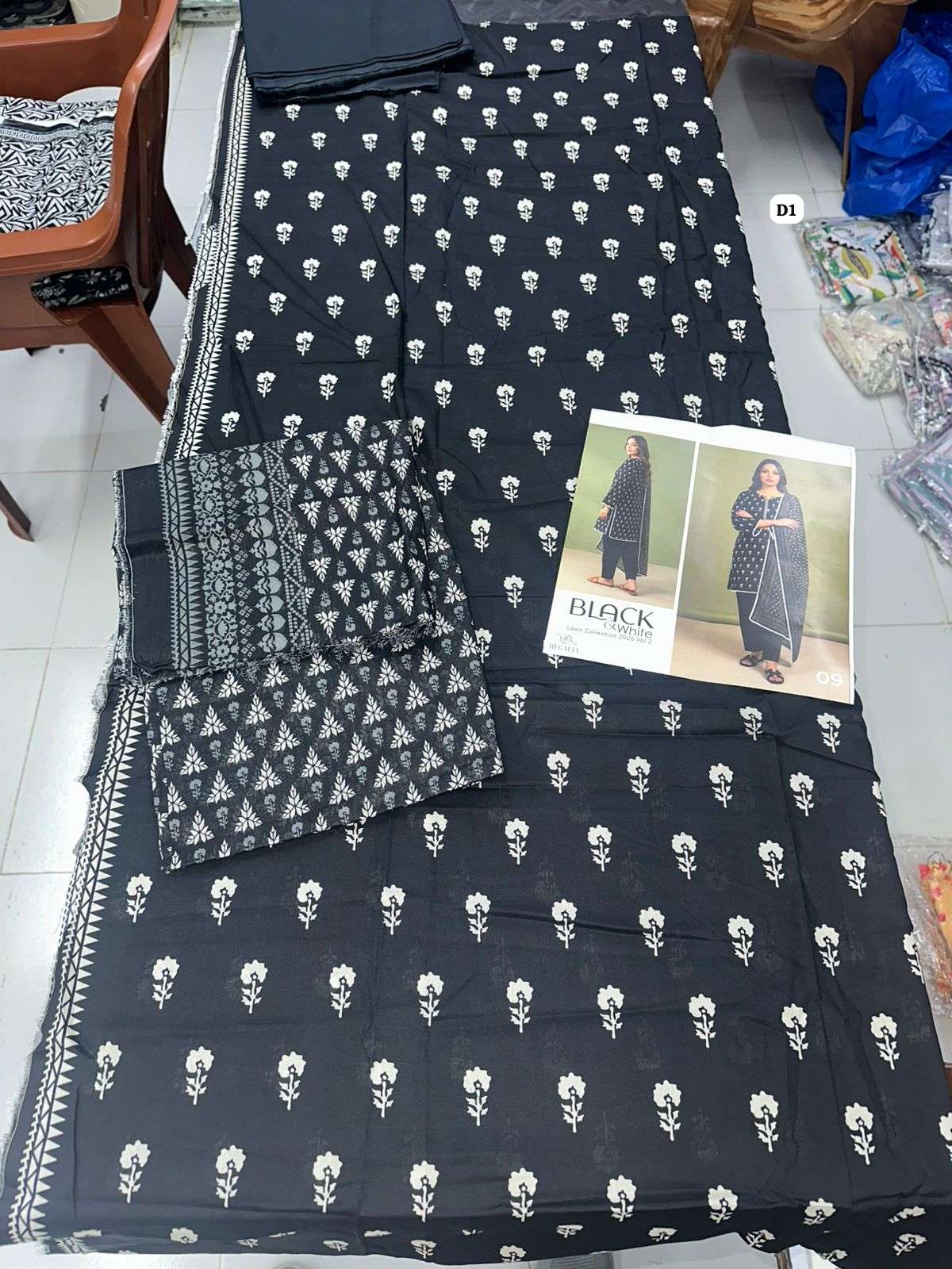 BLACK & WHITE VOL - 02 PRINTED LAWN COLLECTION 2026 OPEN PIC BY REGALIA TEXTILES - 01