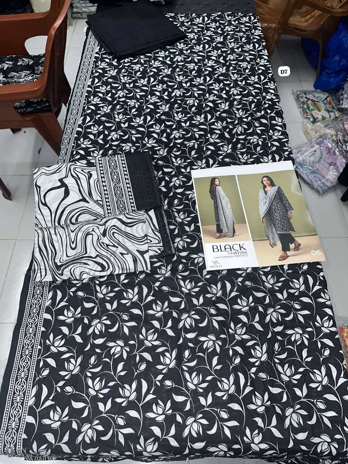 BLACK & WHITE VOL - 02 PRINTED LAWN COLLECTION 2026 OPEN PIC BY REGALIA TEXTILES - 07