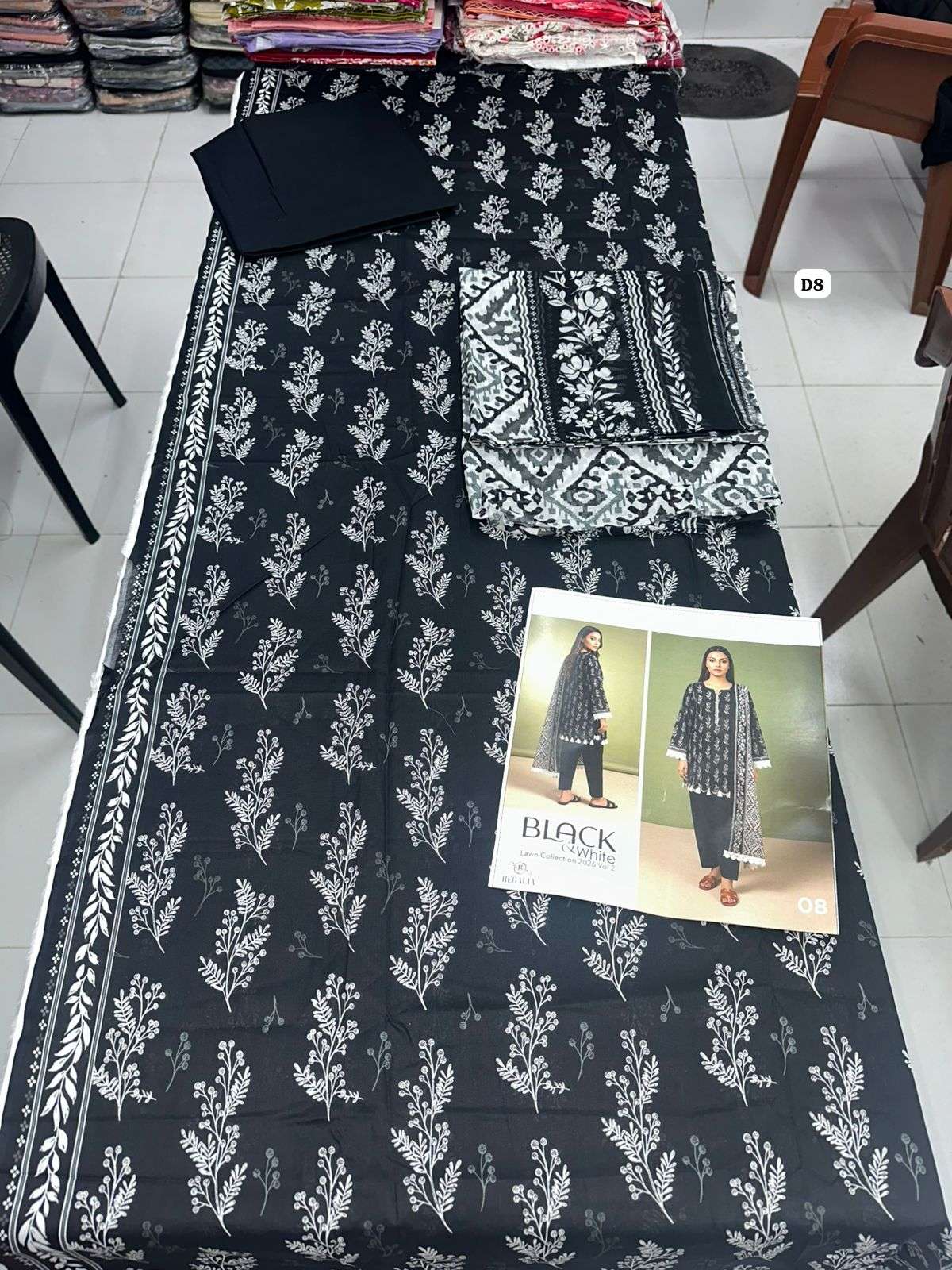 BLACK & WHITE VOL - 02 PRINTED LAWN COLLECTION 2026 OPEN PIC BY REGALIA TEXTILES - 08