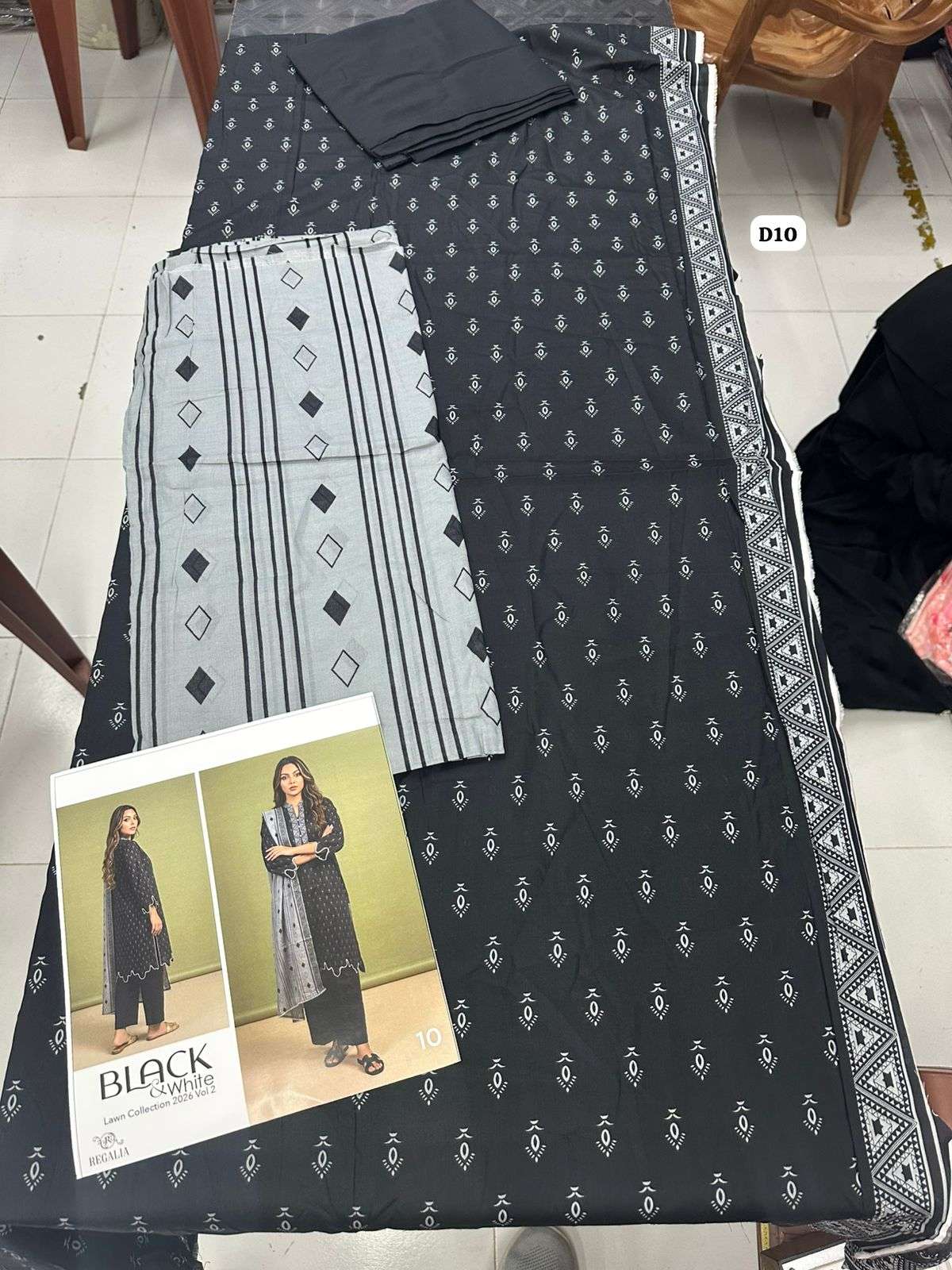 BLACK & WHITE VOL - 02 PRINTED LAWN COLLECTION 2026 OPEN PIC BY REGALIA TEXTILES - 10