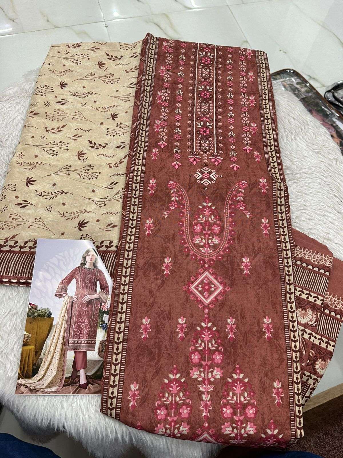 Falah Premium Cotton Collection Code - 50073 By Falah Designer Suits - 01