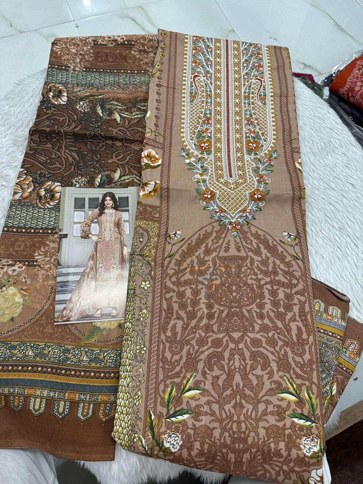 Falah Premium Cotton Collection Code - 50078 By Falah Designer Suits - 01 - 08