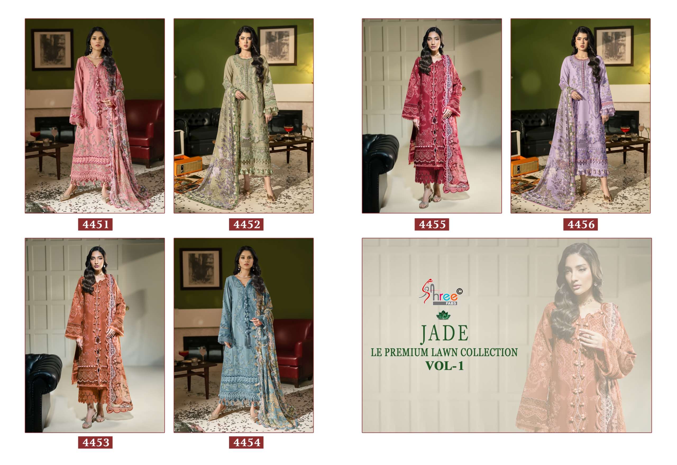 JADE LE PREMIUM LAWN COLLECTION VOL - 01 BY SHREE FABS - 01 - 06 A