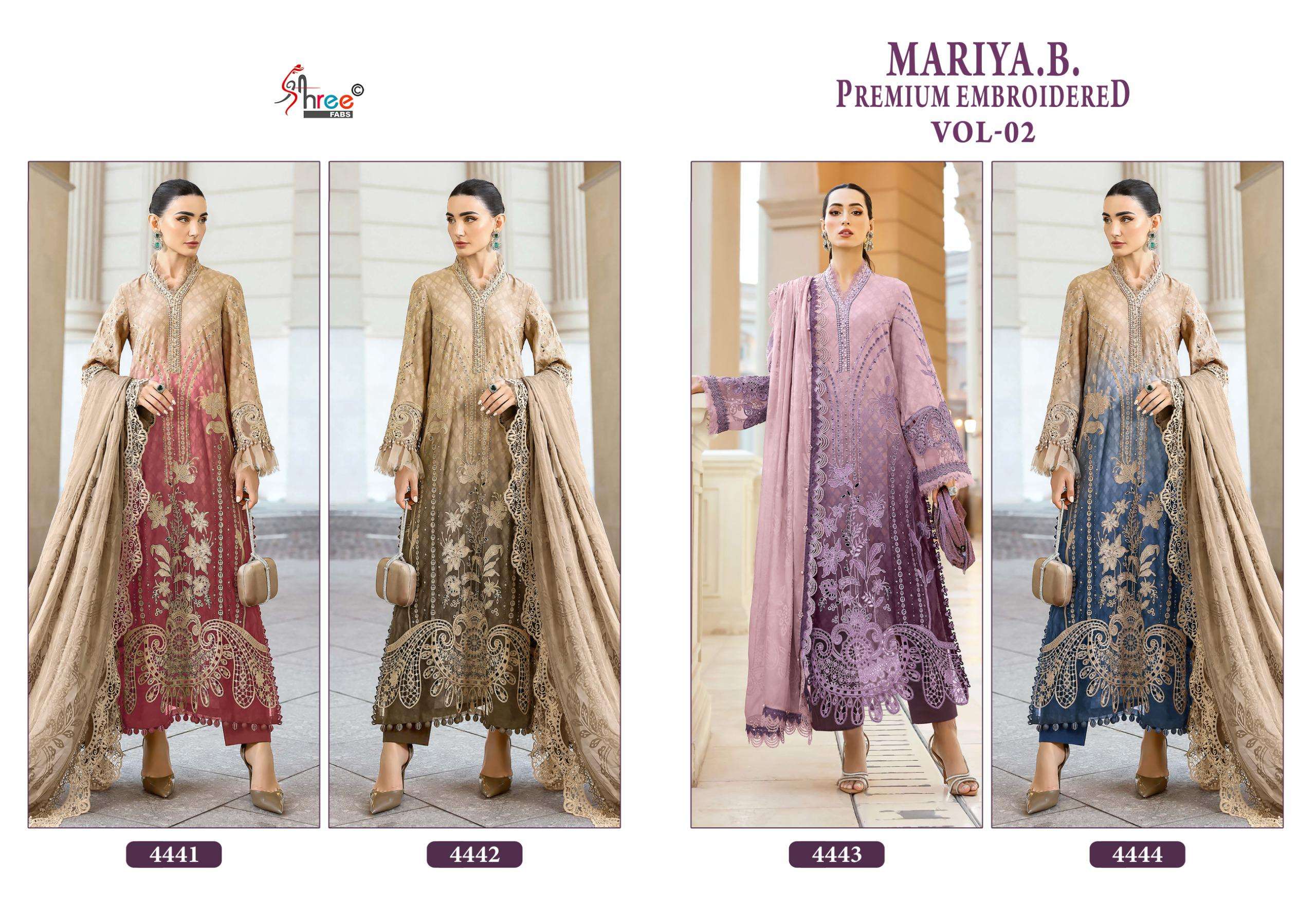 MARIA B PREMIUM EMBROIDERED VOL - 02 BY SHREE FABS - 01 - 04 A