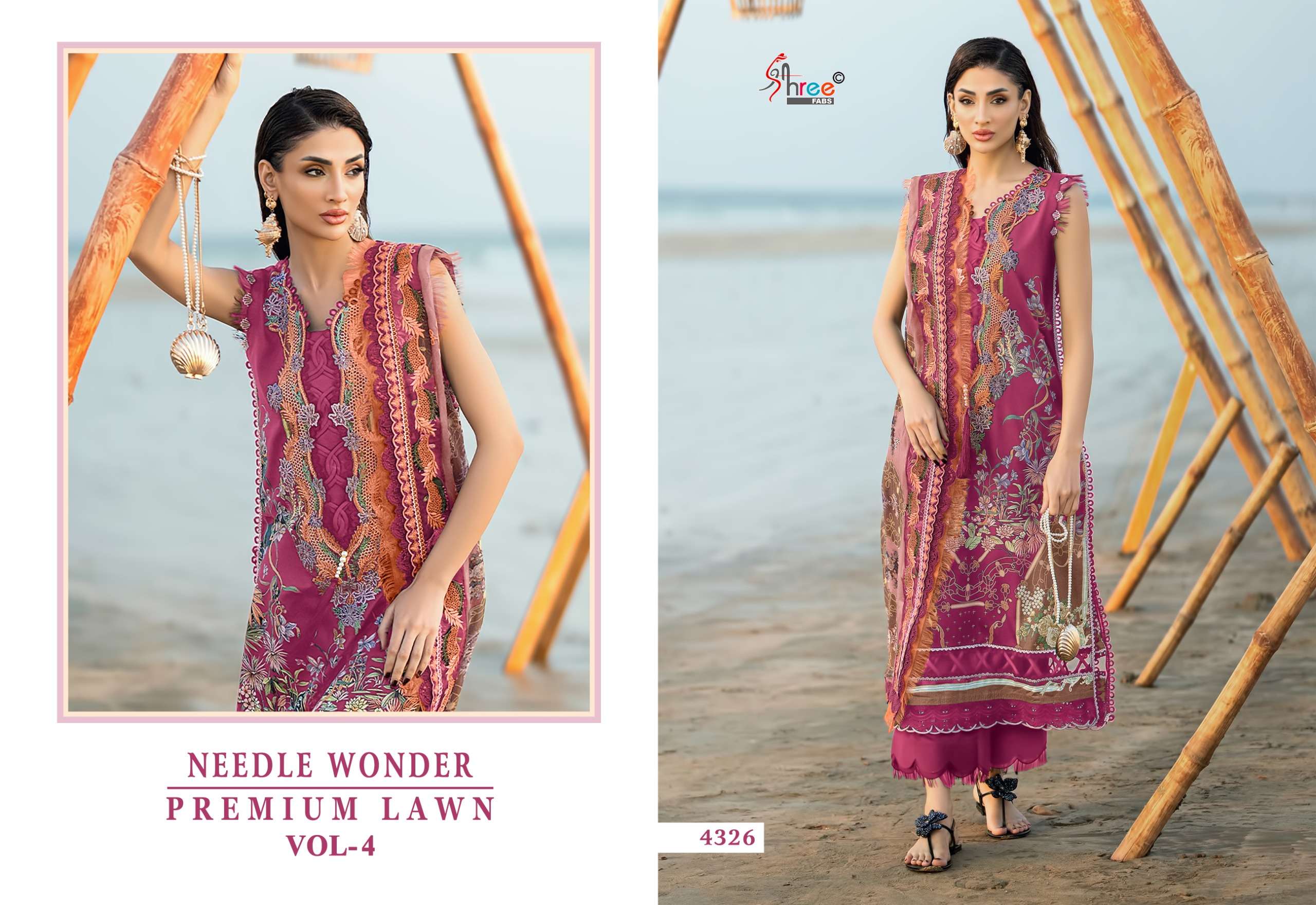 NEEDLE WONDER PREMIUM LAWN VOL - 04 BY SHREE FABS - 06