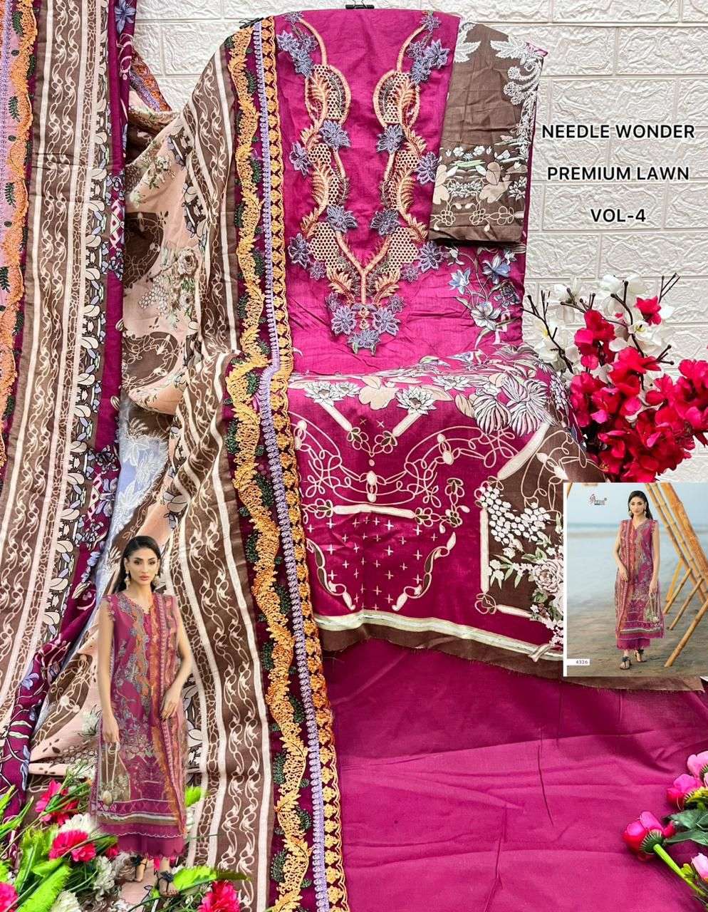 NEEDLE WONDER PREMIUM LAWN VOL - 04 BY SHREE FABS - 14