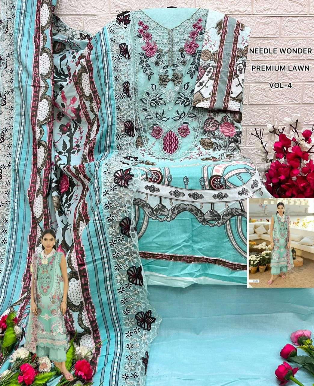 NEEDLE WONDER PREMIUM LAWN VOL - 04 BY SHREE FABS - 15