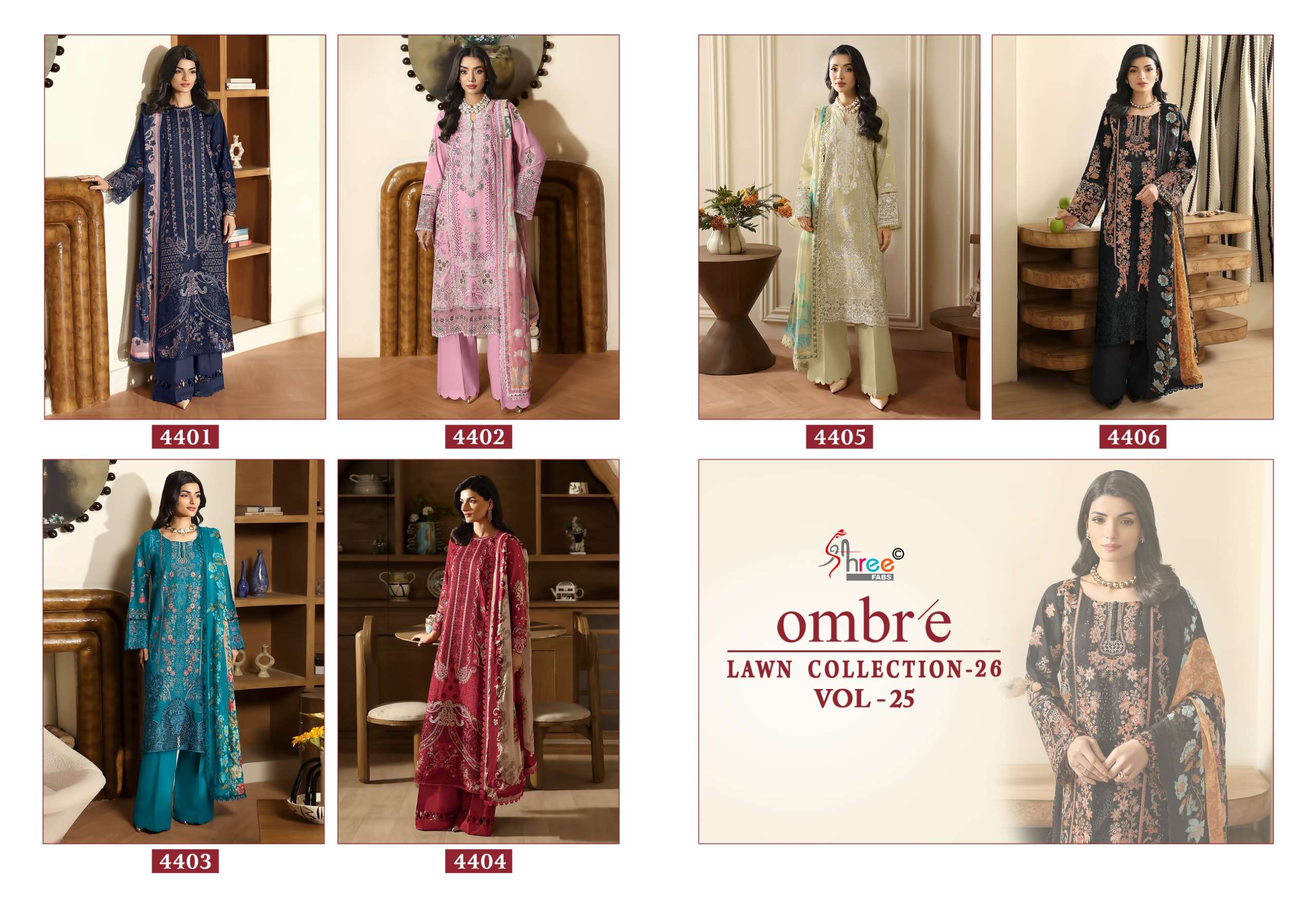 OMBRE LAWN COLLECTION VOL - 25 BY SHREE FABS - 01 - 06 B