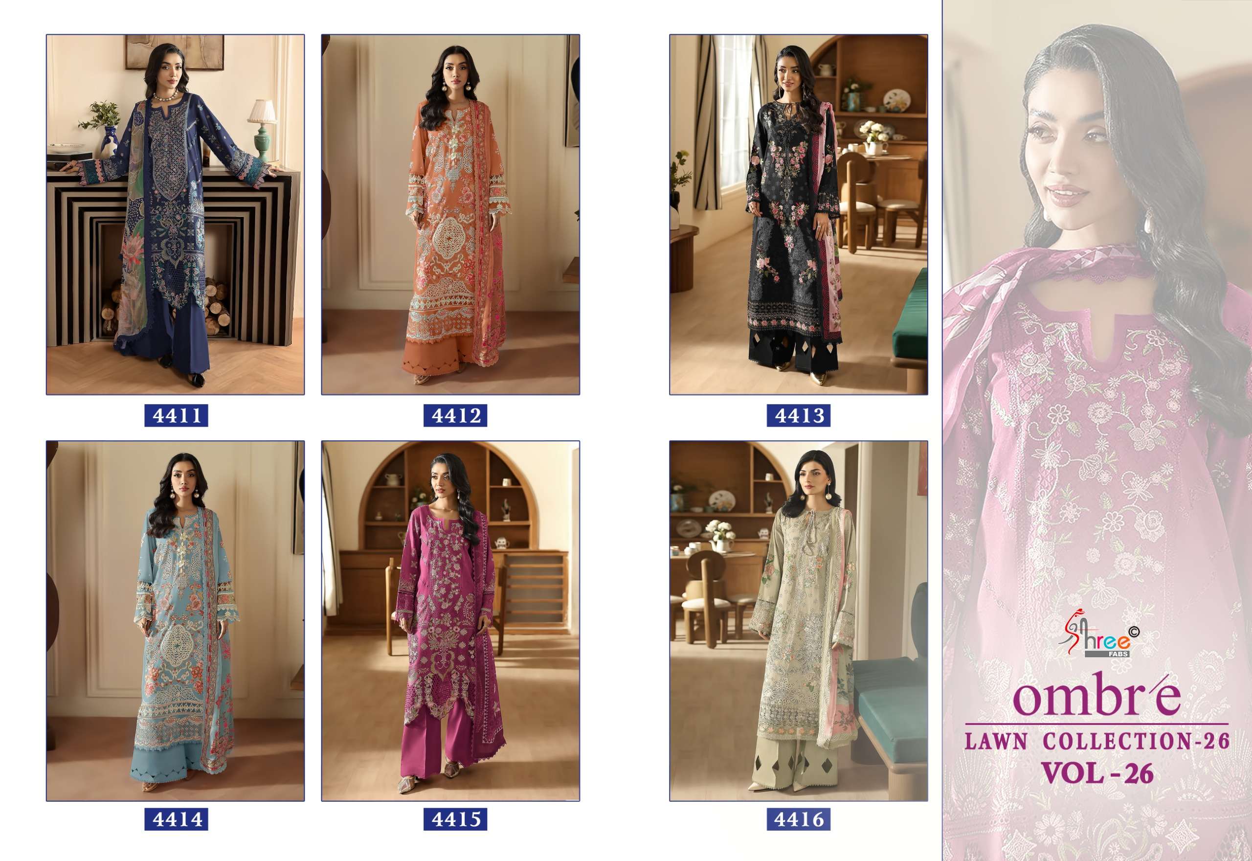 OMBRE LAWN COLLECTION VOL - 26 BY SHREE FABS - 01 - 06 B