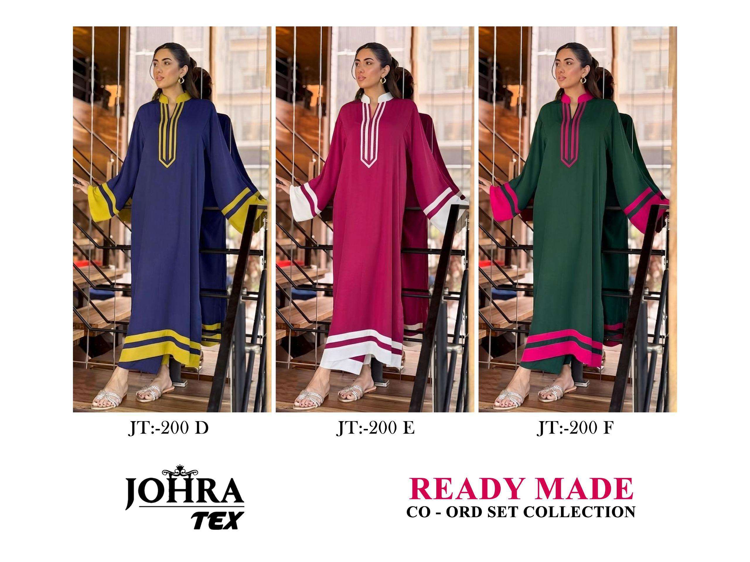 READY MADE CO - ORD SET DESIGN NO. JT 200 BY JOHRA TEX - 01 - 03