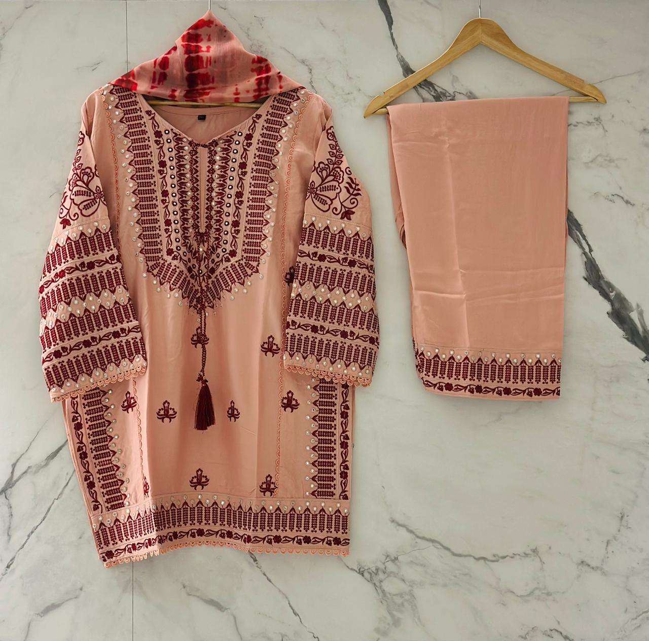 READY MADE RAYON FARSHI EMBROIDERED COLLECTION - 04