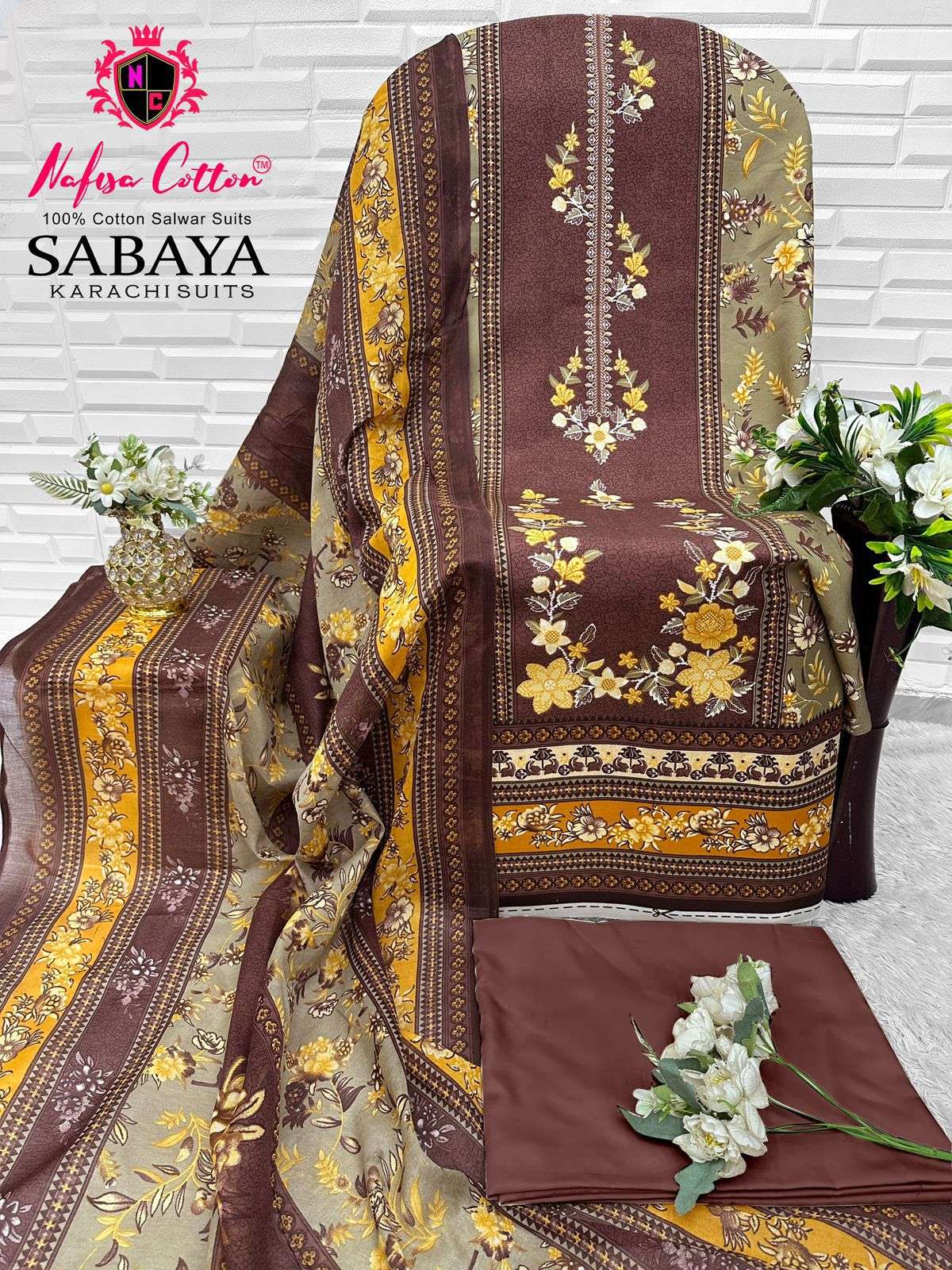 SABAYA KARACHI SUITS BY NAFISA COTTON - 03