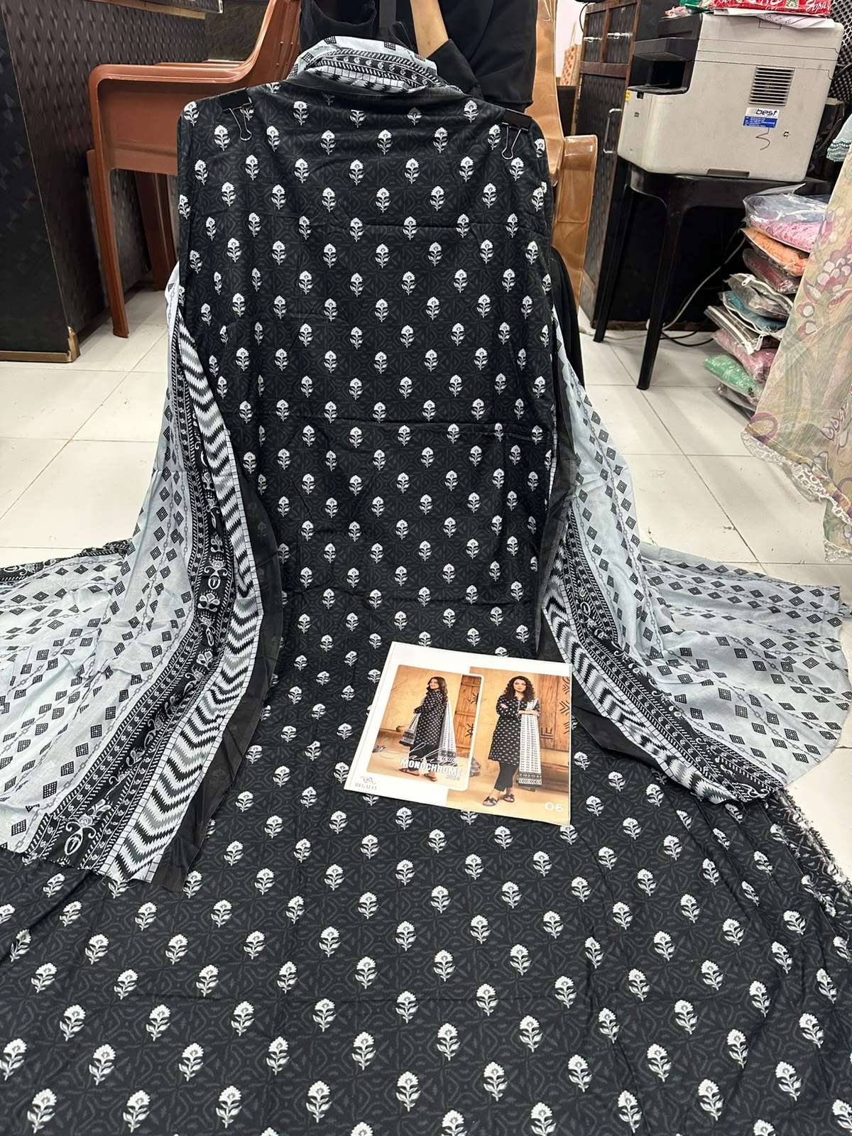 SALINA MONOCHROME BLACK & WHITE PRINTED LAWN COLLECTION 2026 BY REGALIA TEXTILES - 04