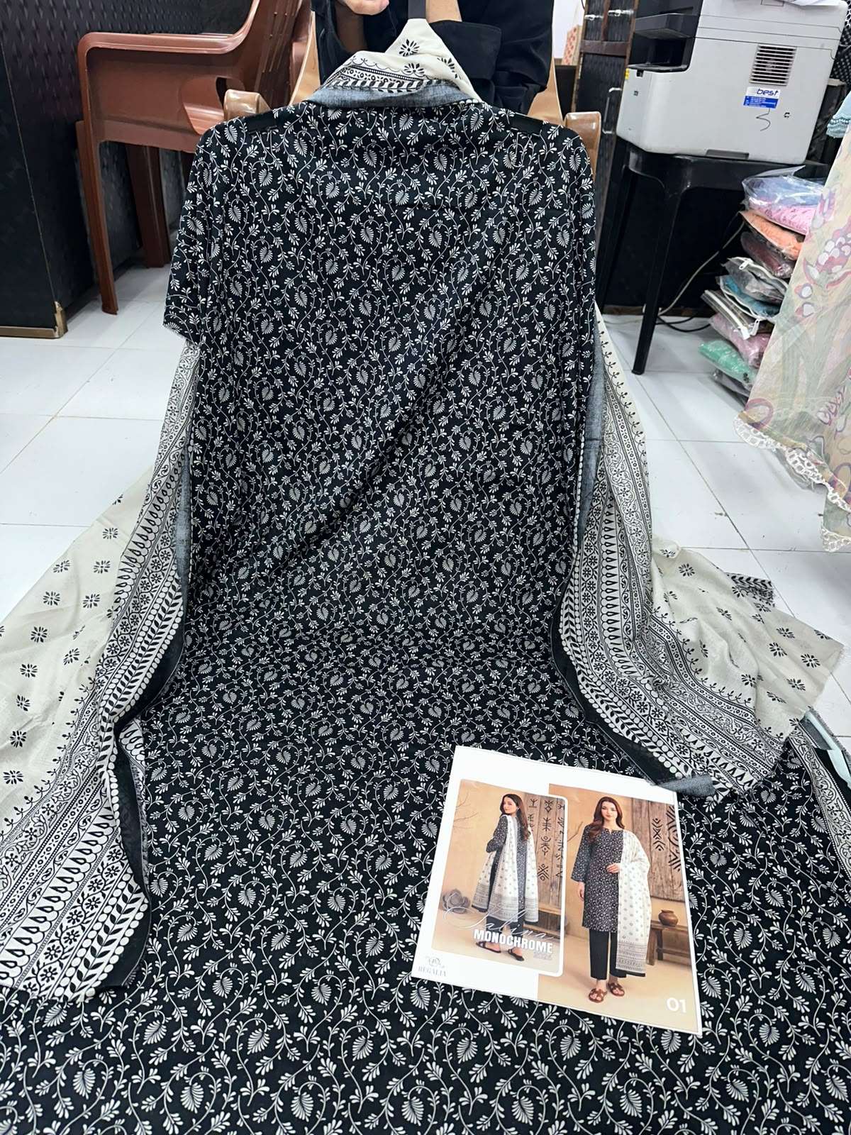 SALINA MONOCHROME BLACK & WHITE PRINTED LAWN COLLECTION 2026 BY REGALIA TEXTILES - 05