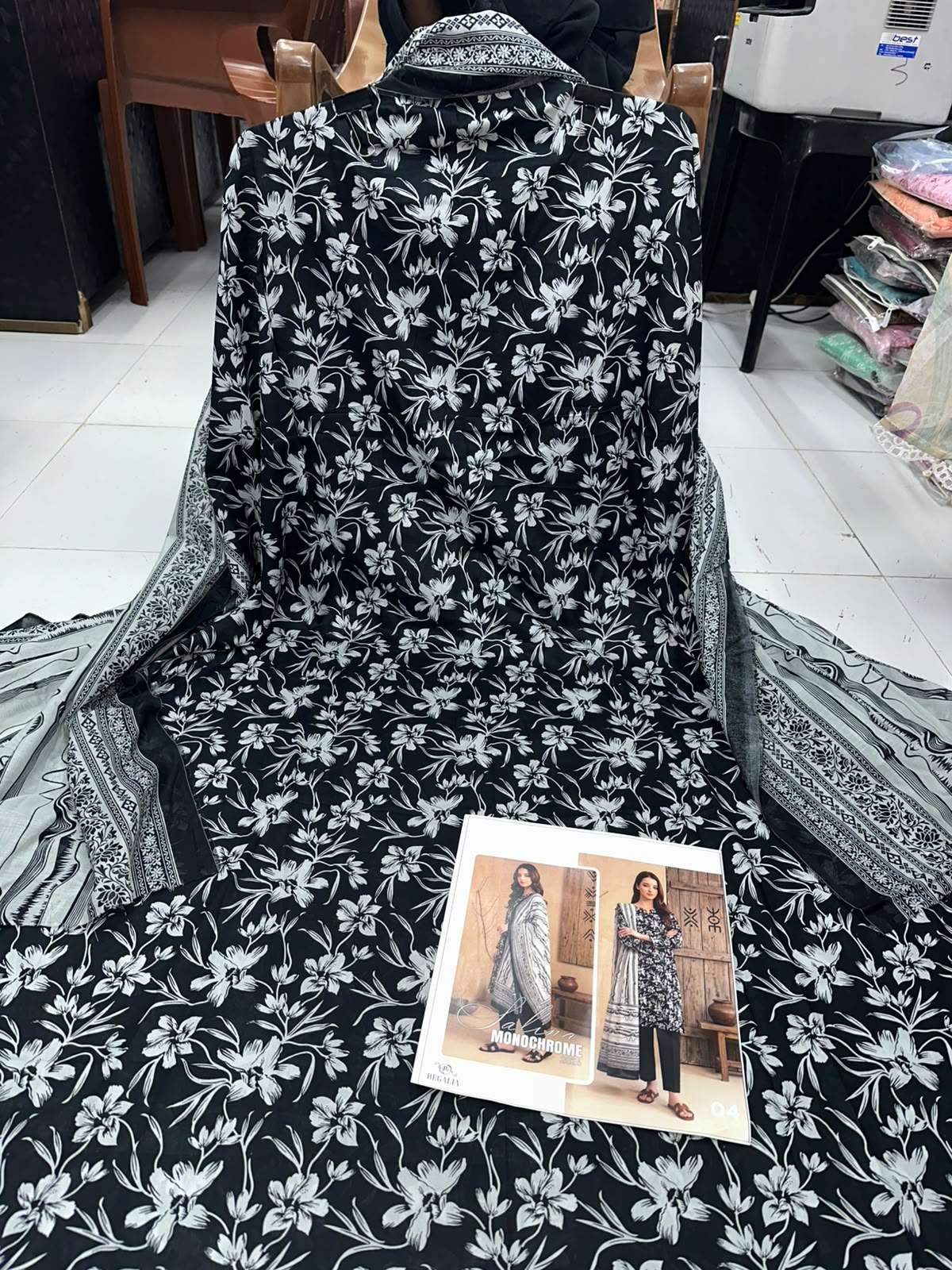 SALINA MONOCHROME BLACK & WHITE PRINTED LAWN COLLECTION 2026 BY REGALIA TEXTILES - 06