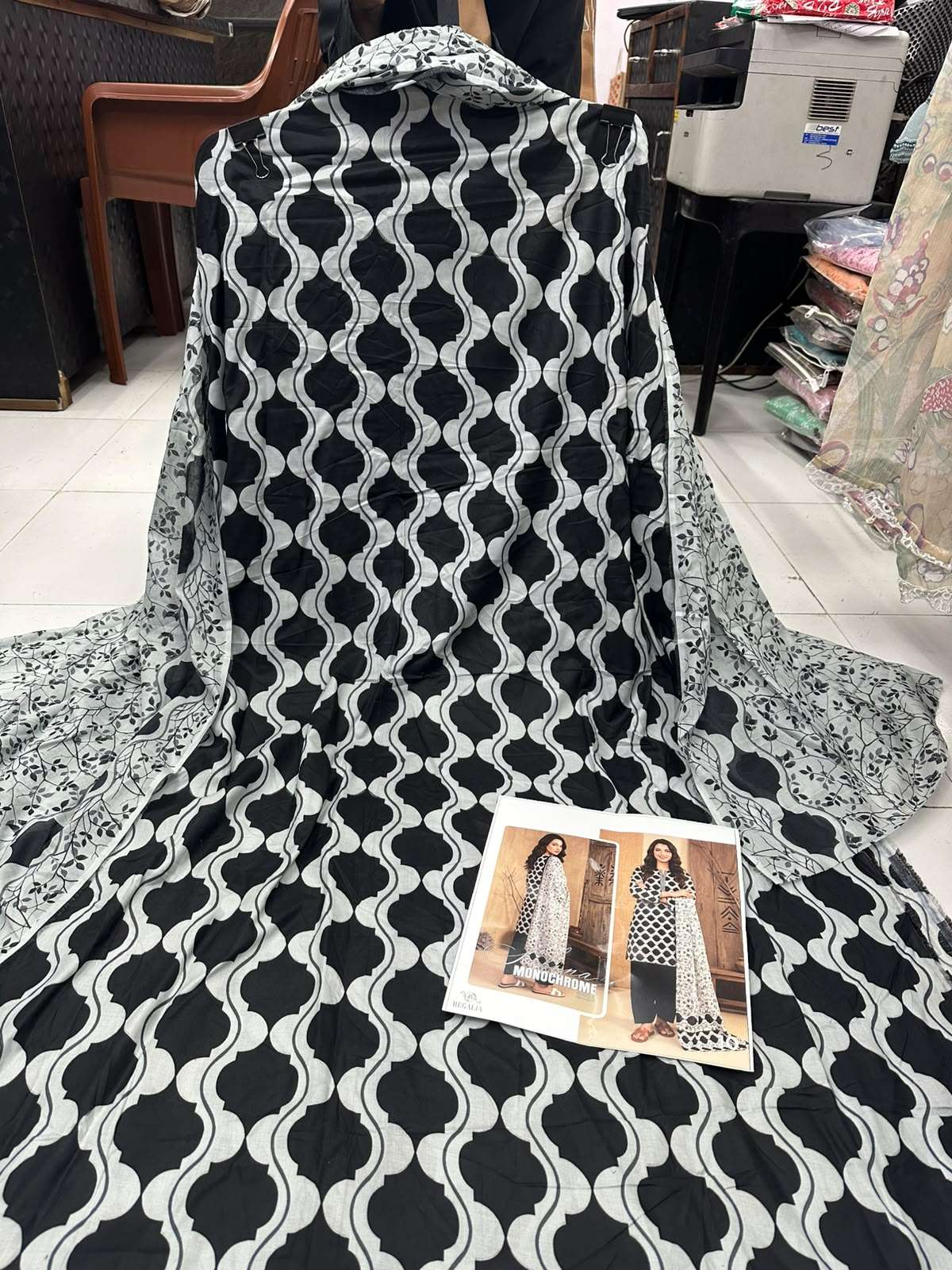 SALINA MONOCHROME BLACK & WHITE PRINTED LAWN COLLECTION 2026 BY REGALIA TEXTILES - 10