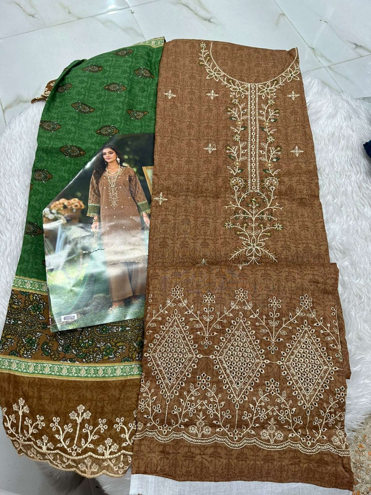 Falah Premium Cotton Collection Code - 50123 By Falah Designer Suits - 01 - 08