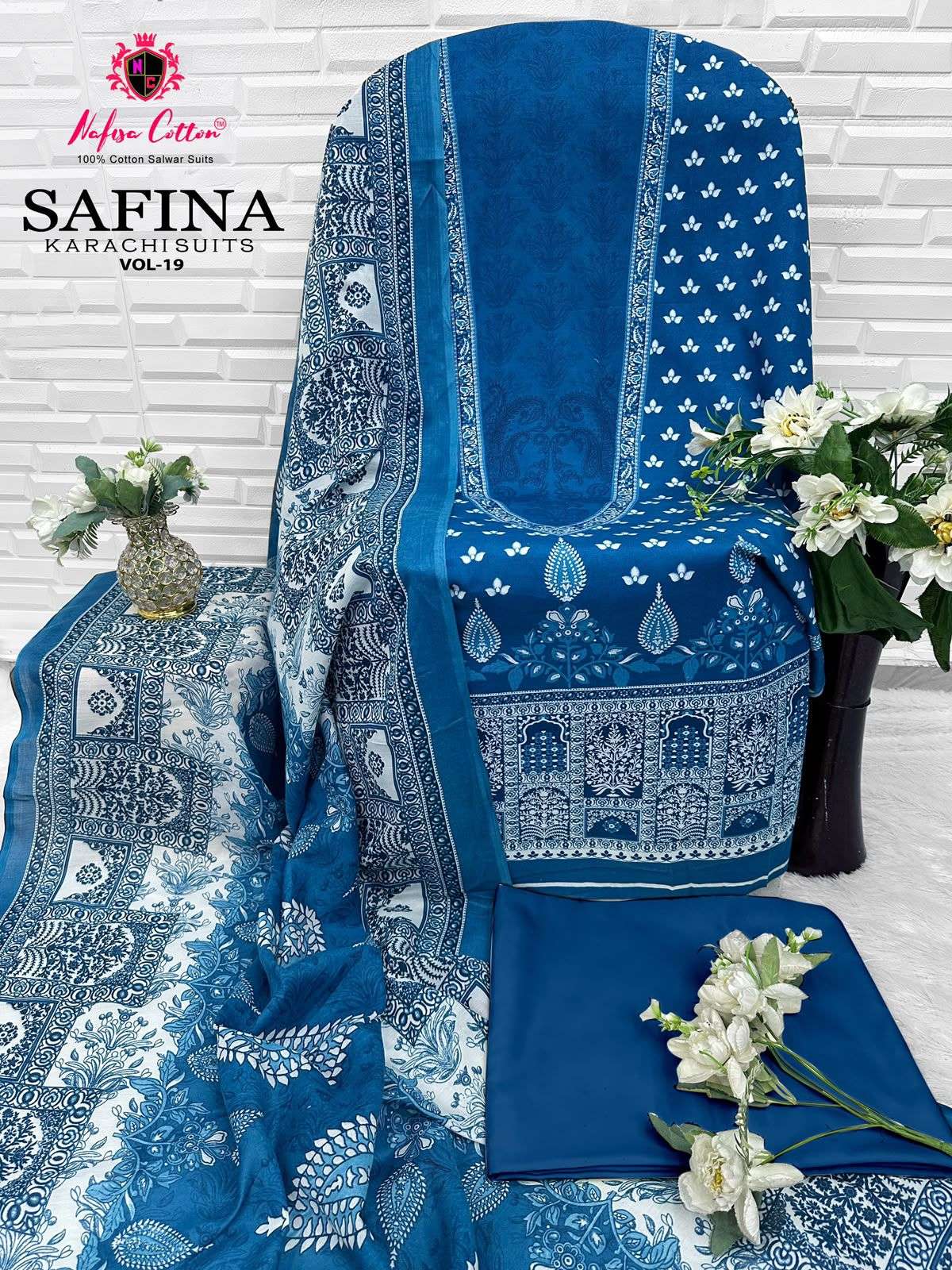 SAFINA KARACHI SUITS VOL - 19 OPEN PIC BY NAFISHA COTTON - 03