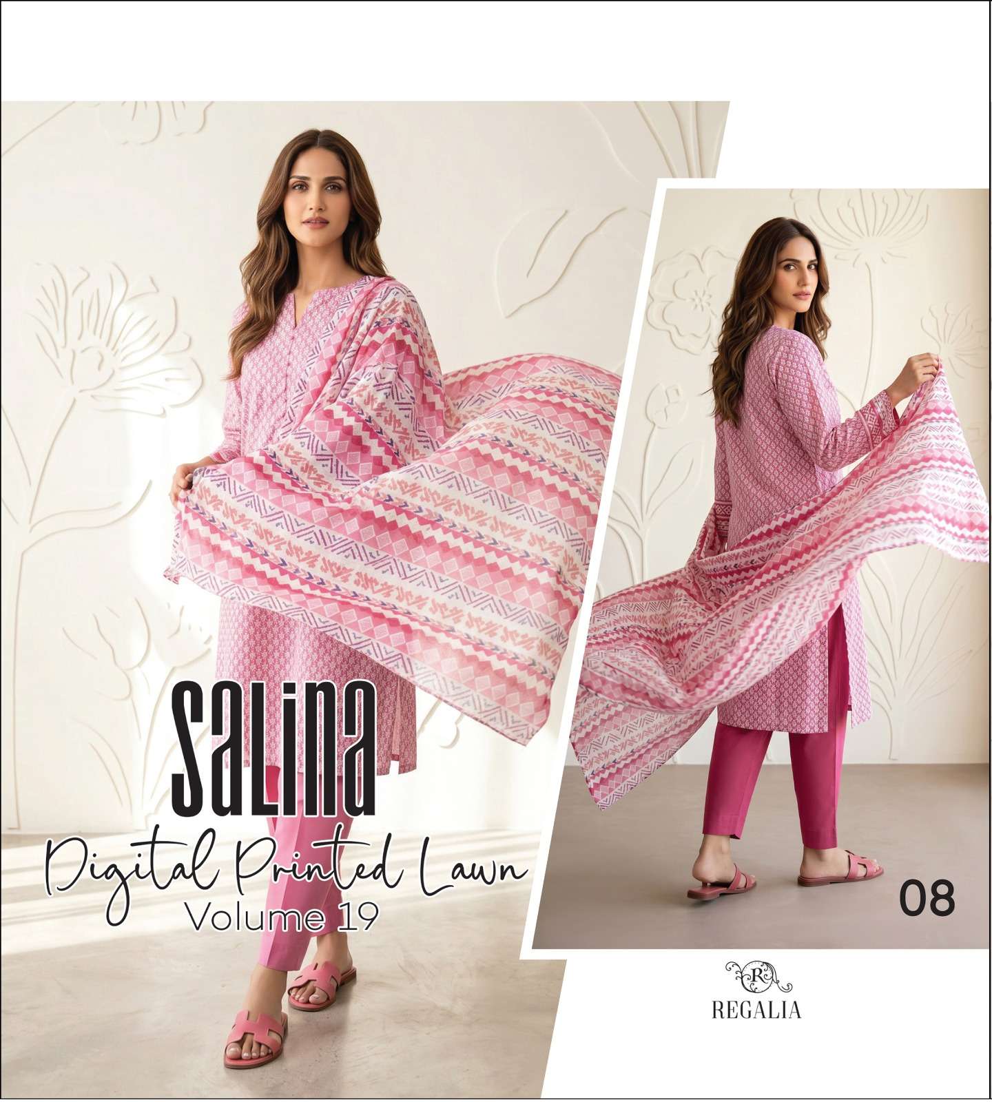 SALINA DIGITAL PRINTED LAWN COLLECTION VOL - 19 BY REGALIA TEXTILES - 08