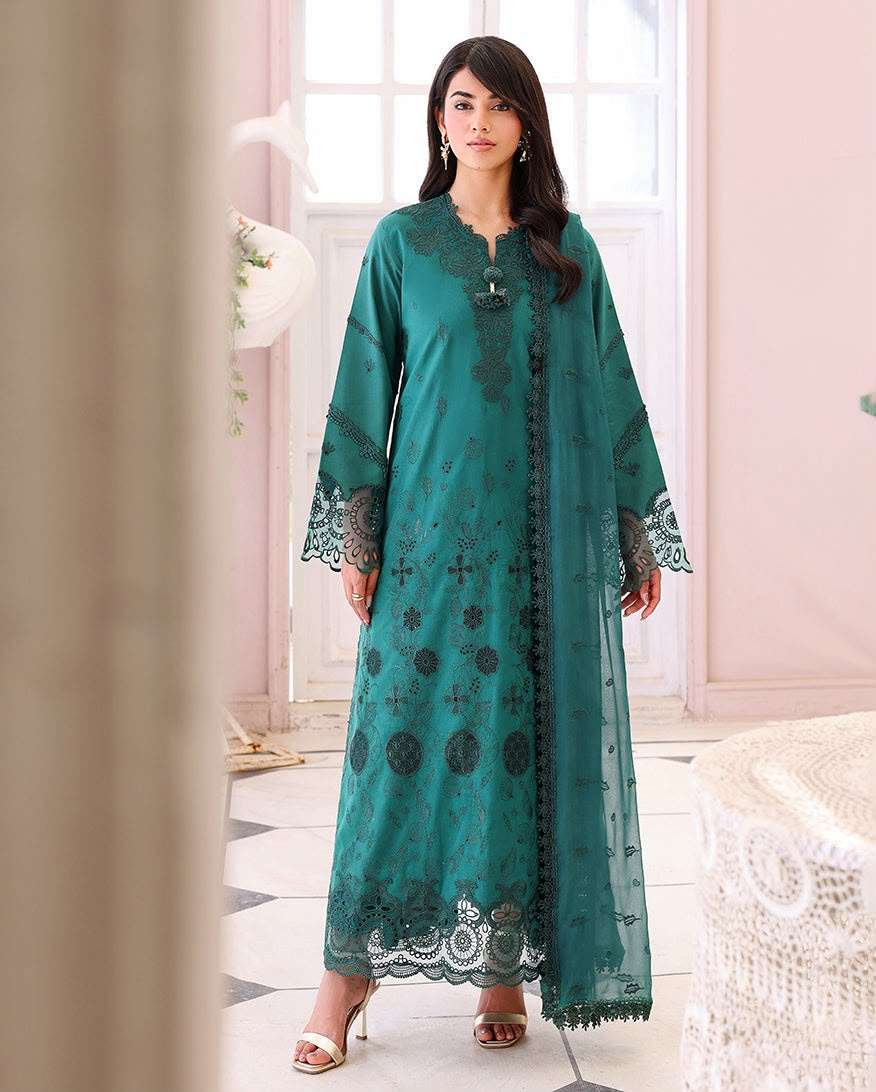 CHIKANKARI LAWN COLLECTION UNSTITCHED CHIKANKARI EMBROIDERED LAWN BY ROHEENAZ - 04