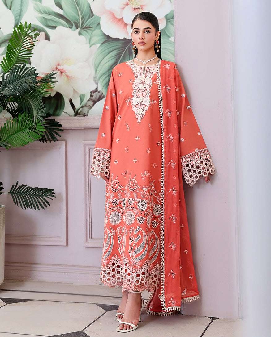 CHIKANKARI LAWN COLLECTION UNSTITCHED CHIKANKARI EMBROIDERED LAWN BY ROHEENAZ - 06