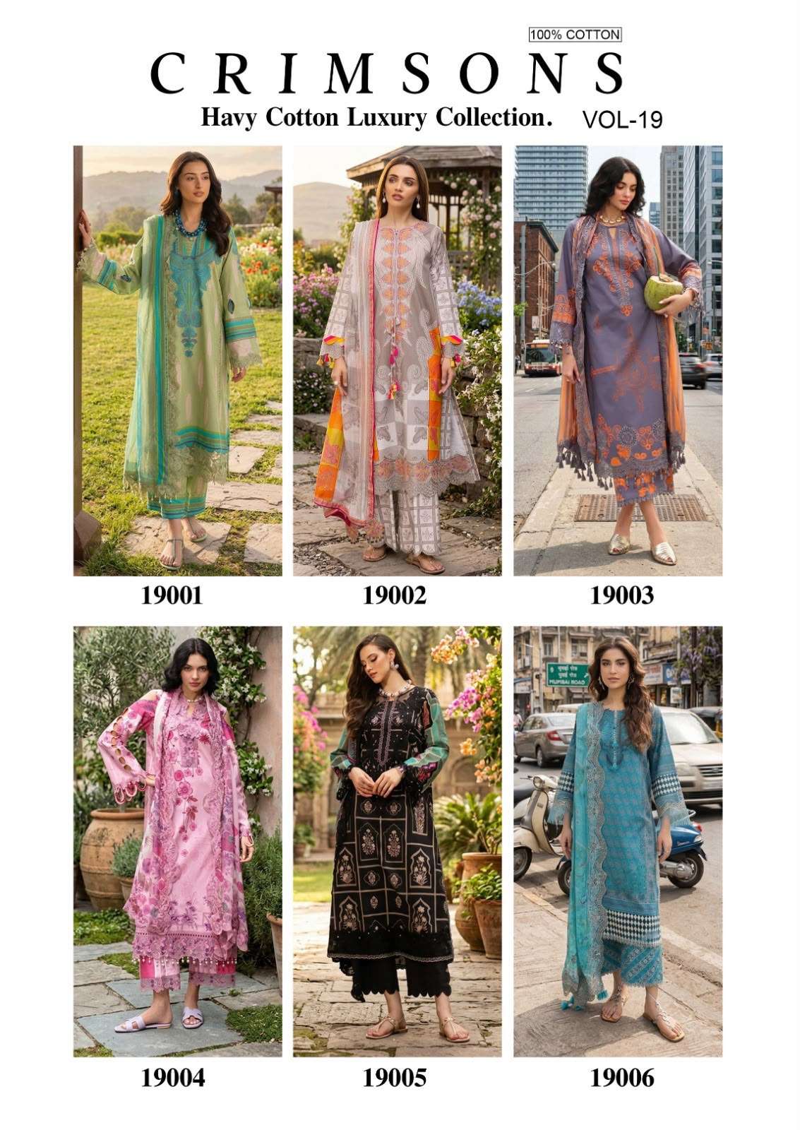 CRIMSONS HEAVY COTTON LUXURY COLLECTION VOL - 19 OPEN PIC BY JADE DESIGNER - 01 - 06