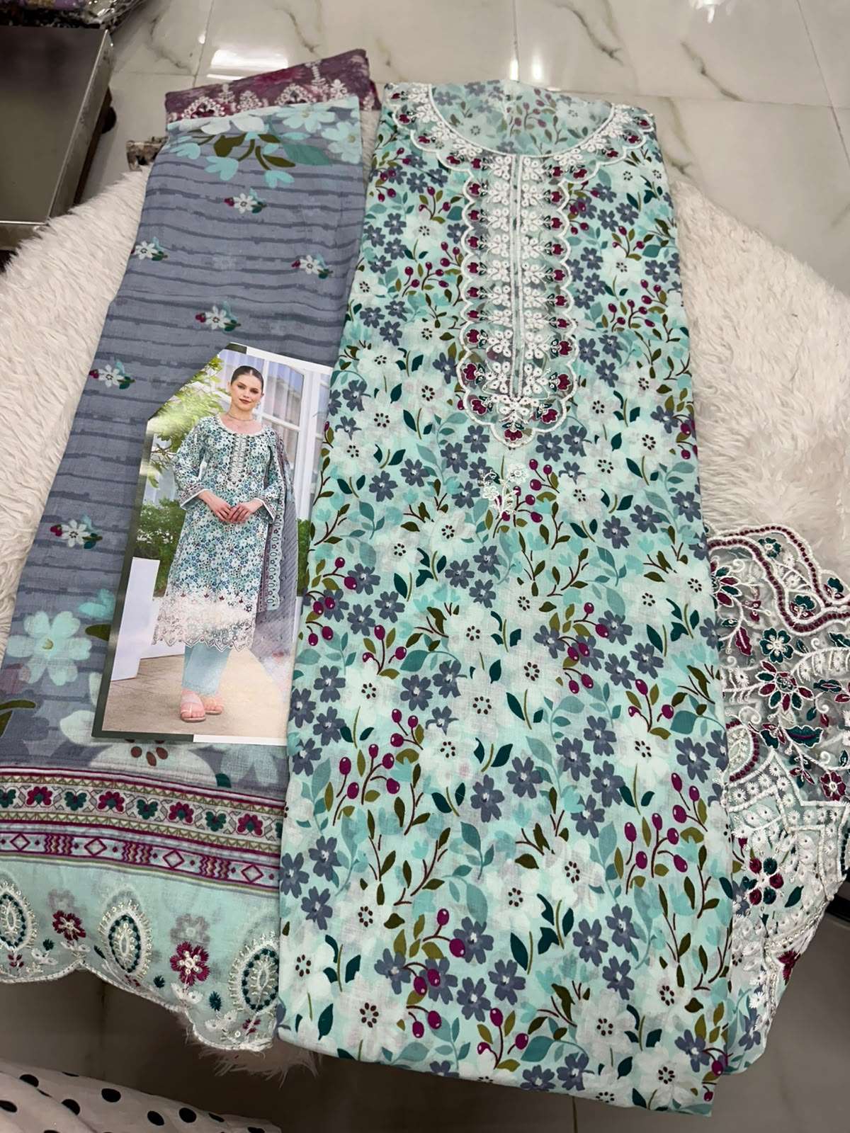 Falah Premium Cotton Collection Code - 50146 By Falah Designer Suits - 01 - 08