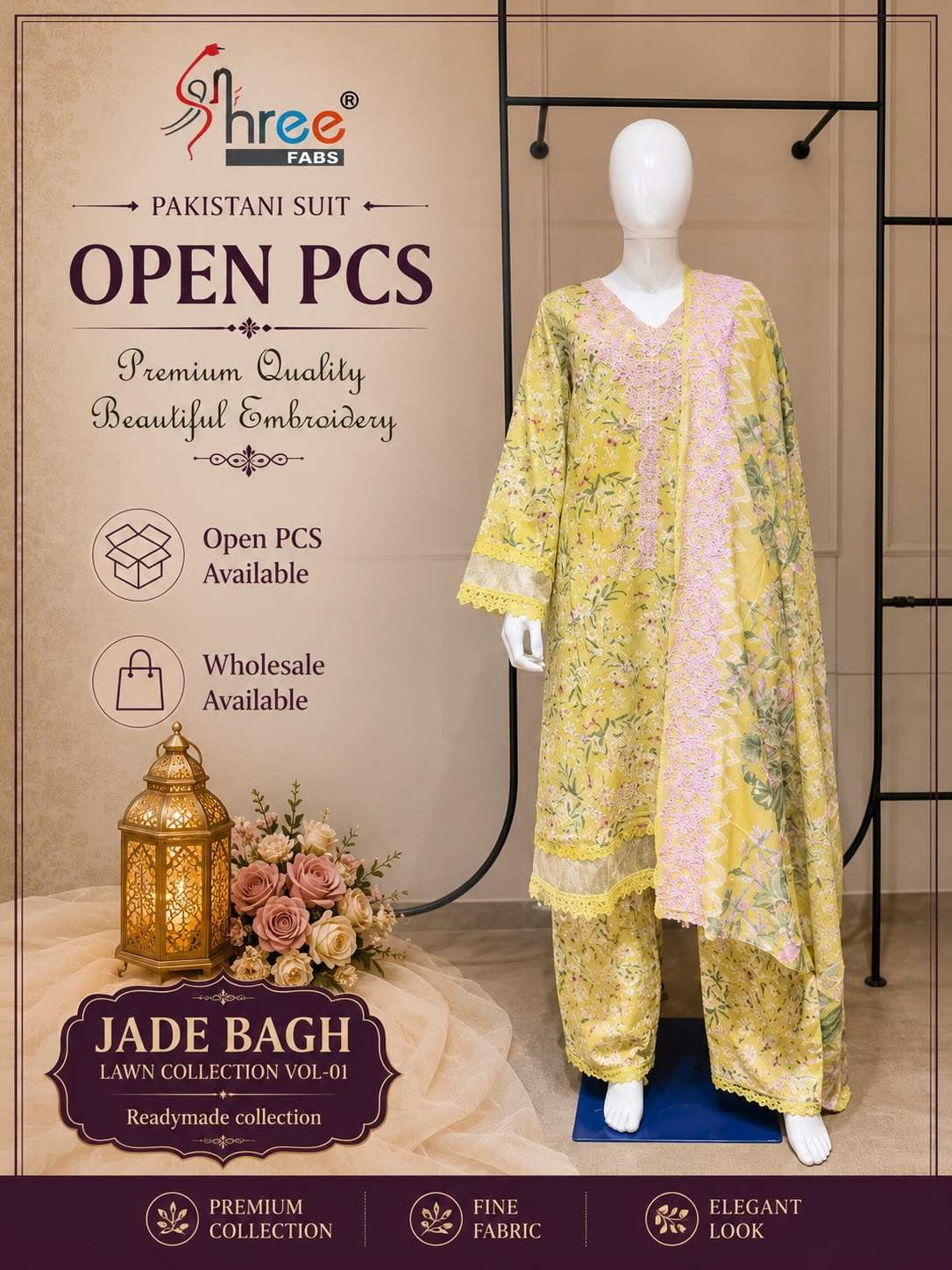 JADE BAGH READYMADE LAWN COLLECTION VOL - 01 BY SHREE FABS - 01