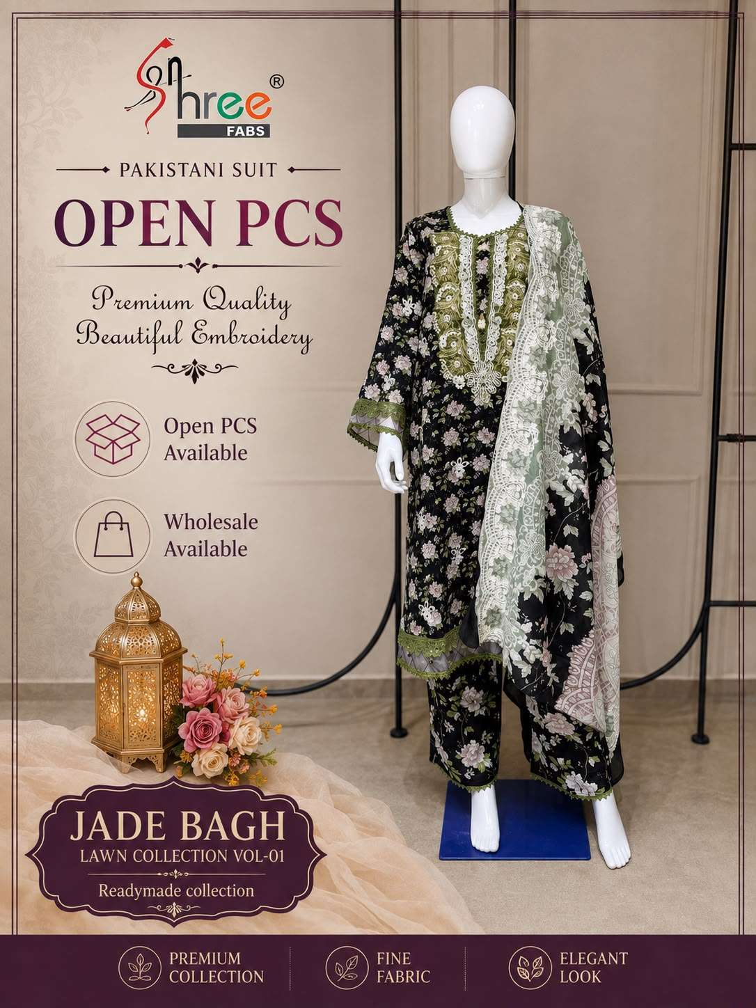 JADE BAGH READYMADE LAWN COLLECTION VOL - 01 BY SHREE FABS - 05