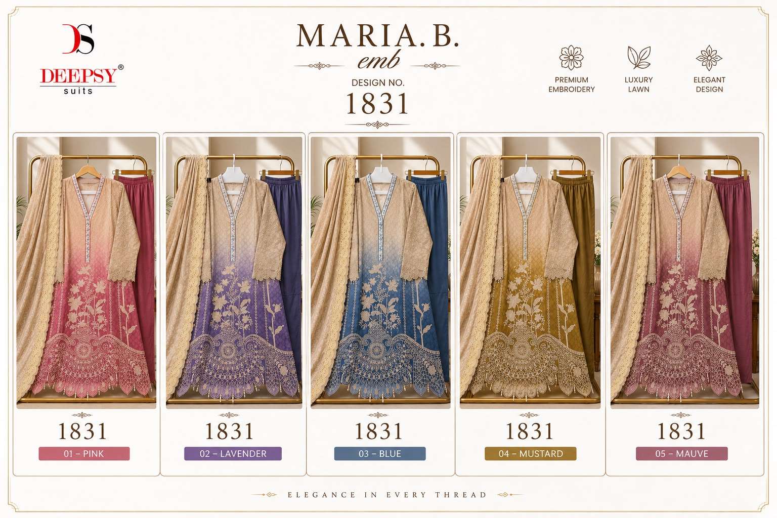 MARIA B DESIGN NO. 1831 READY TO WEAR BY DEEPSY SUITS - 01 - 05 A
