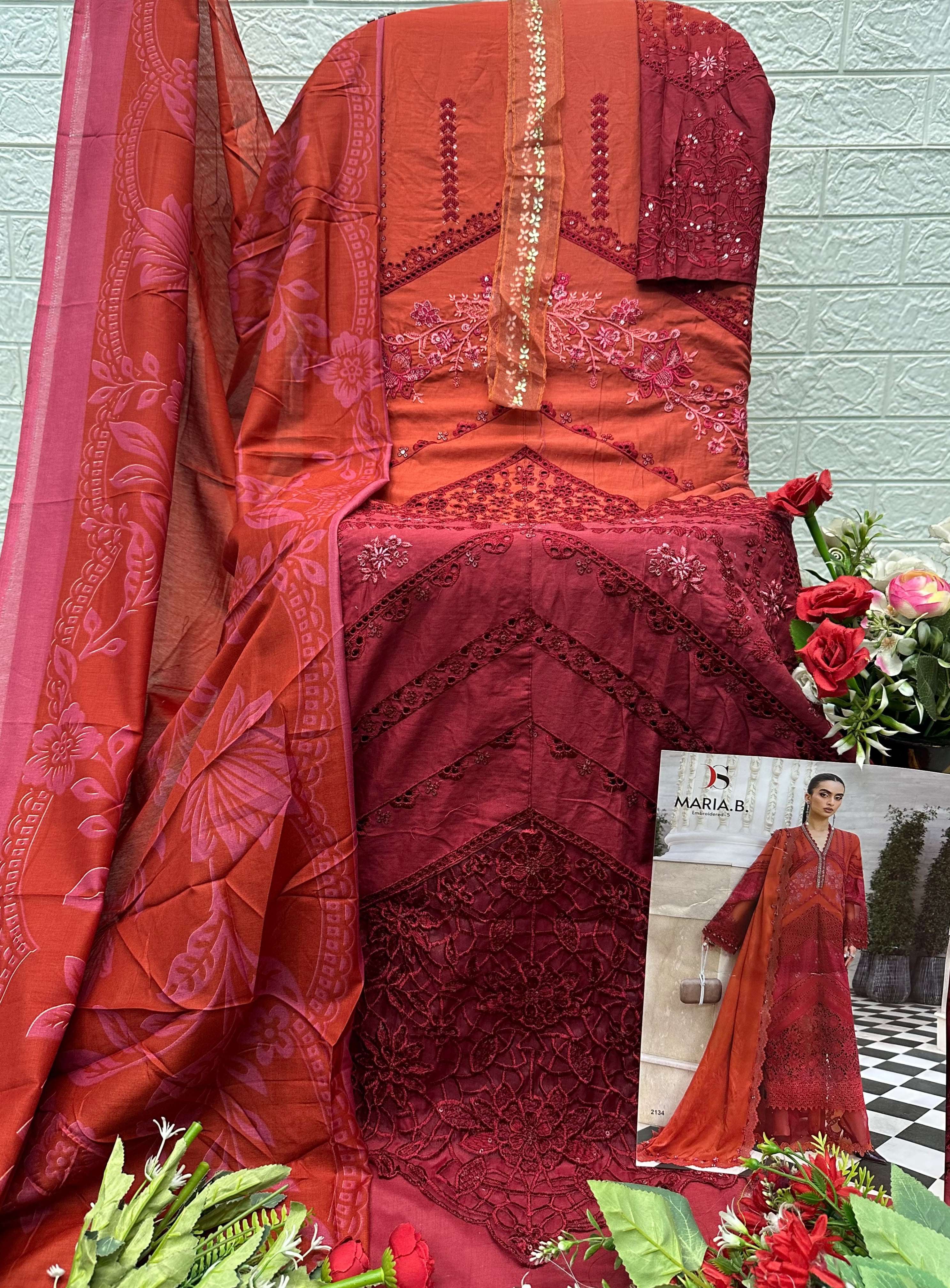 MARIA B PREMIUM EMBROIDERED - 05 DEEPSY SUITS  - 10