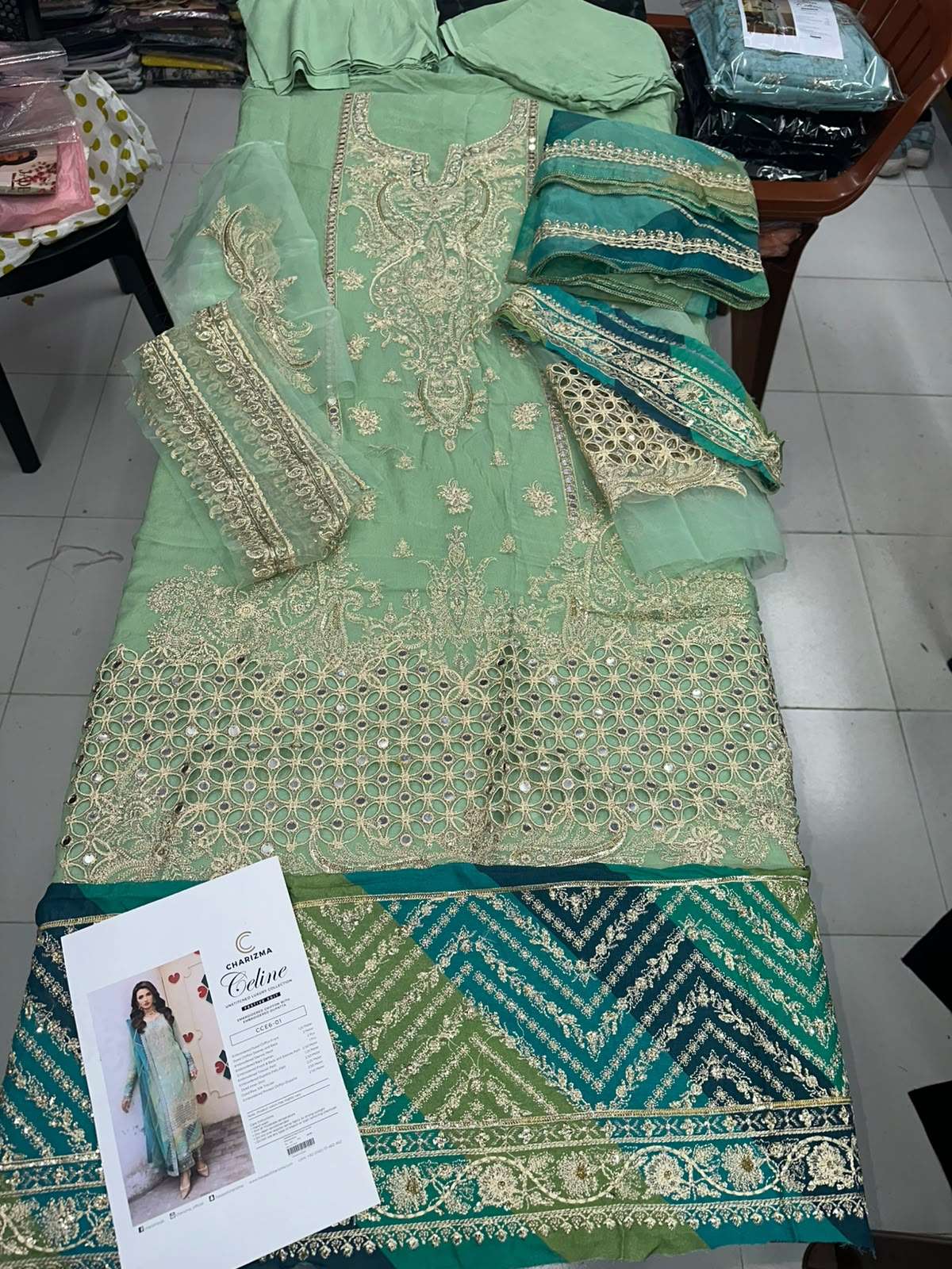 CELINE EMBROIDERED CHIFFON COLLECTION OPEN PICS BY CHARIZMA - 05